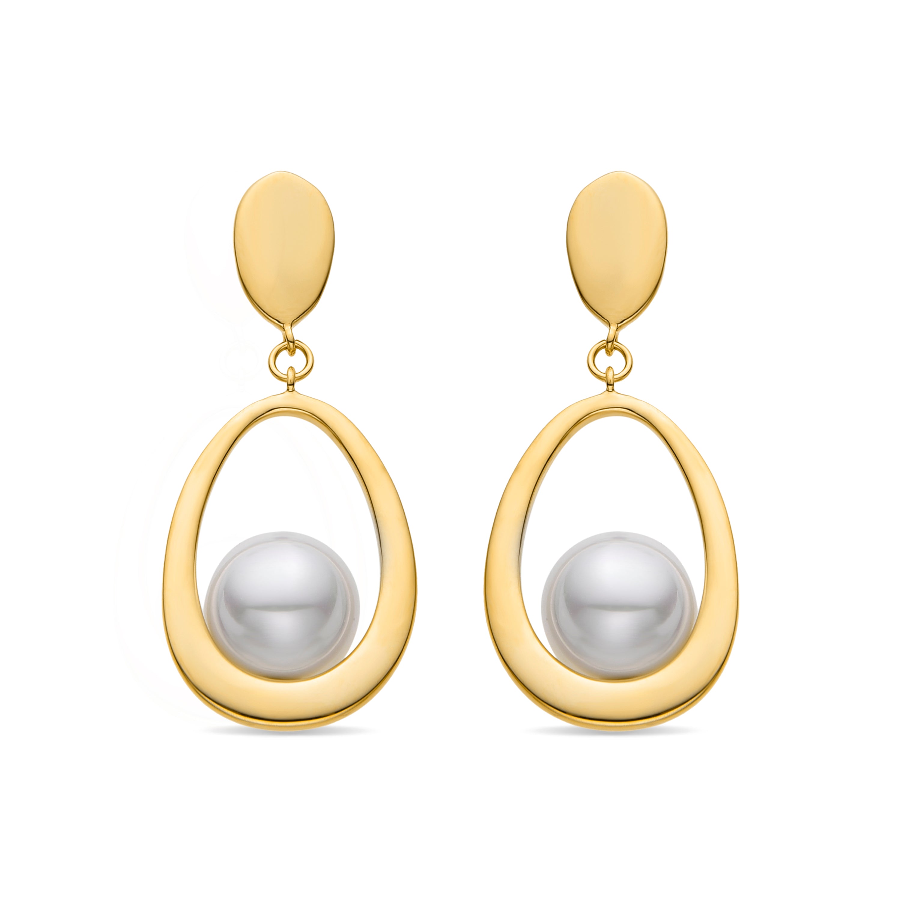 Pendientes acabados en oro amarillo 18K - Mayla