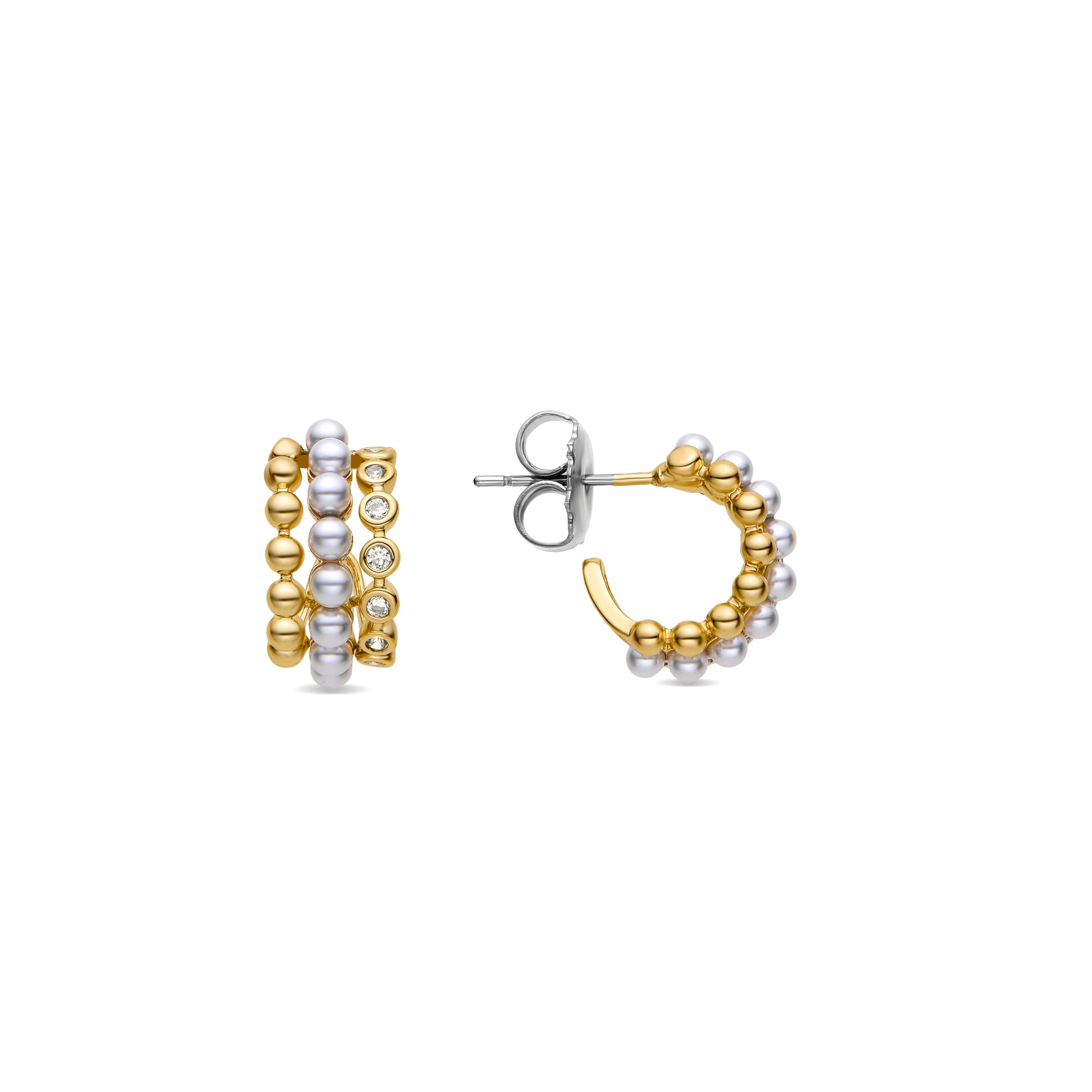 Pendientes acabados en oro amarillo 18K - Elnoy