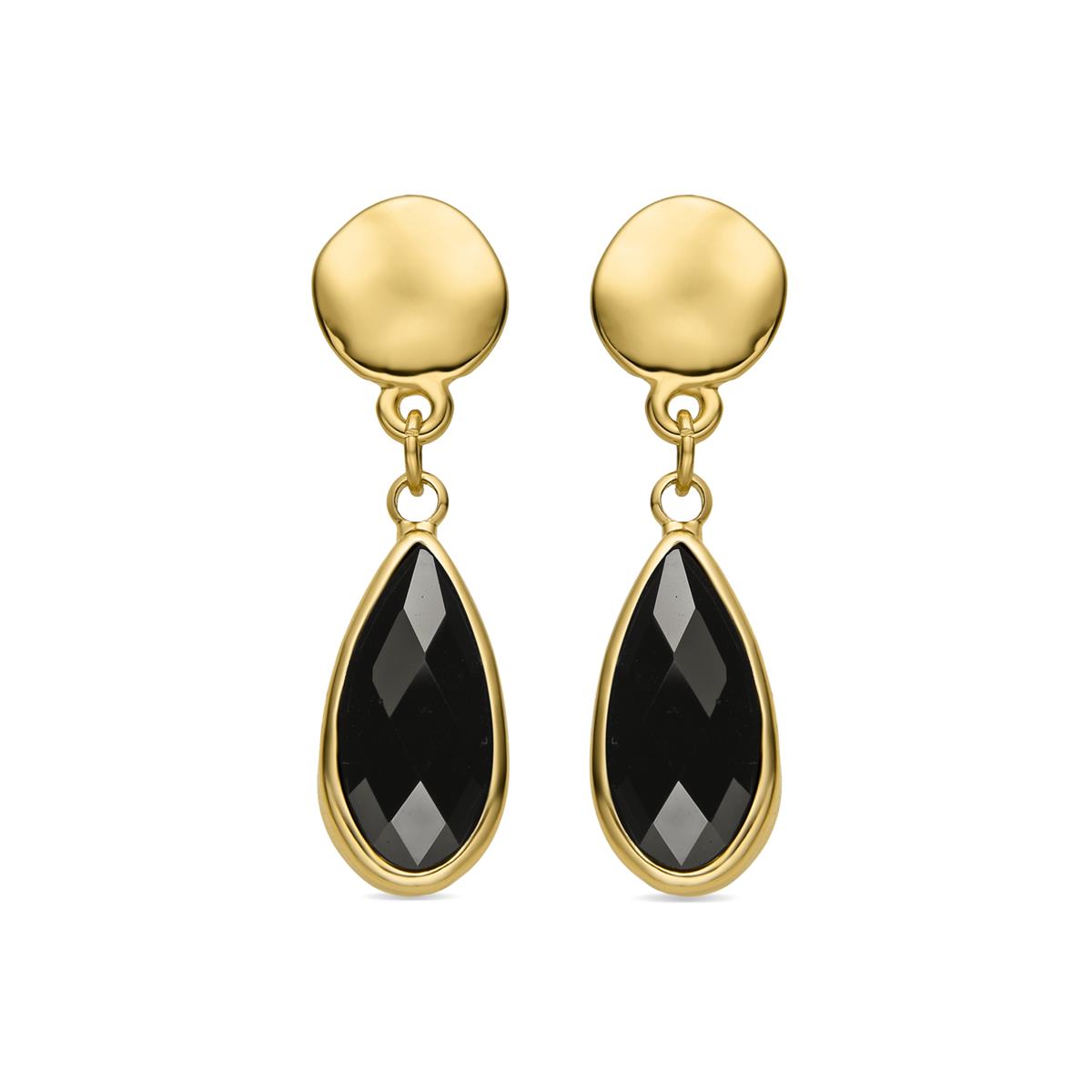 Orecchini con resina nera finitura oro 18k - Nyste