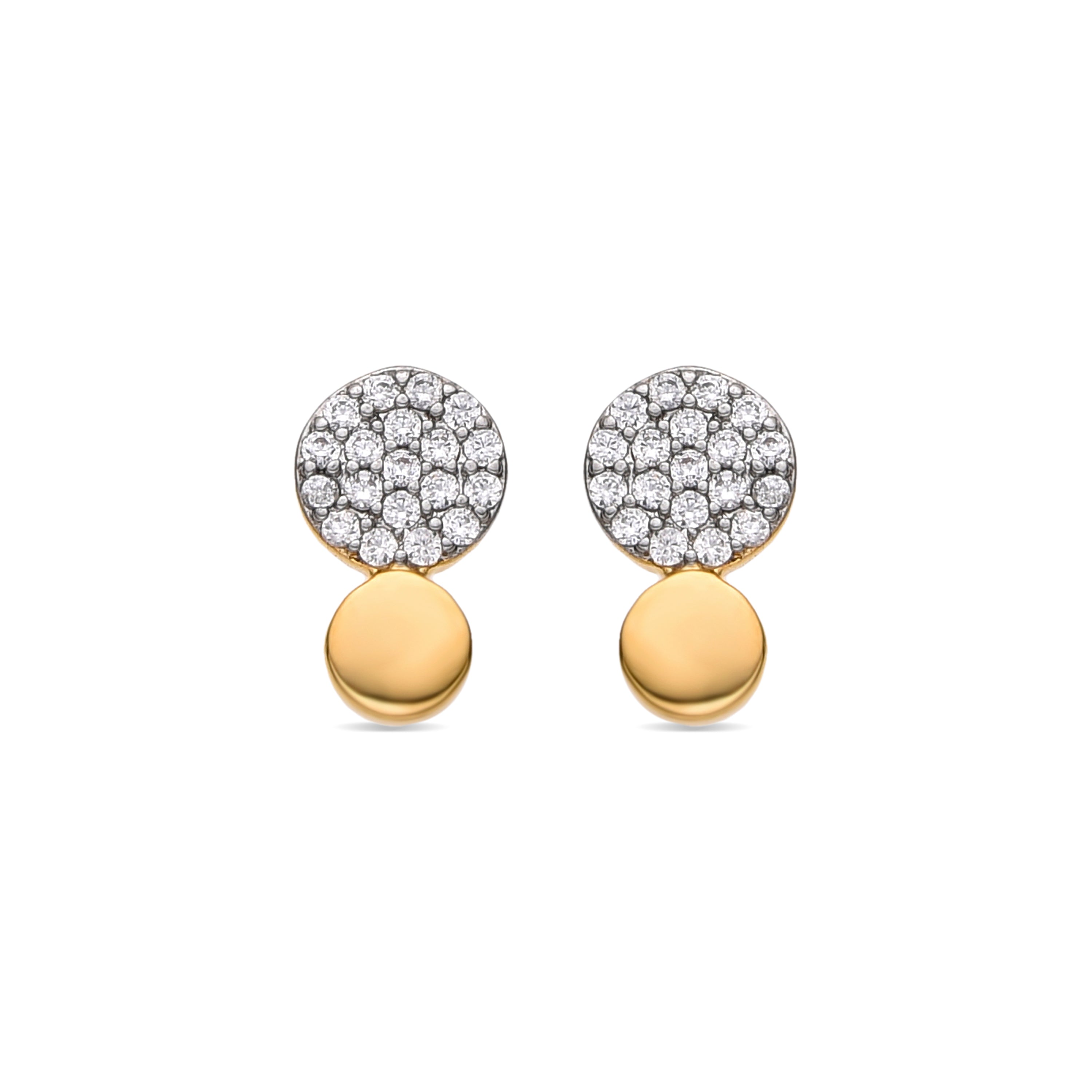 Pendientes con Circonita Brillante acabado oro 18k - Gudpe