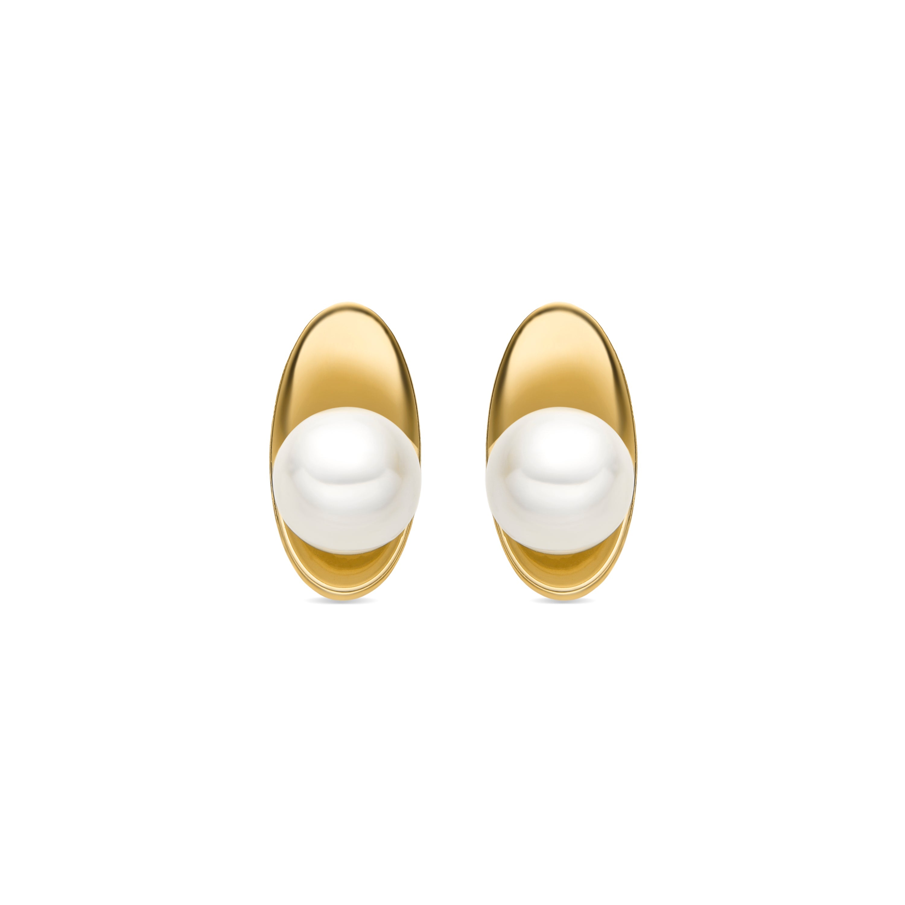 Pendientes con Perla Blanca acabado oro 18k - Lyhu