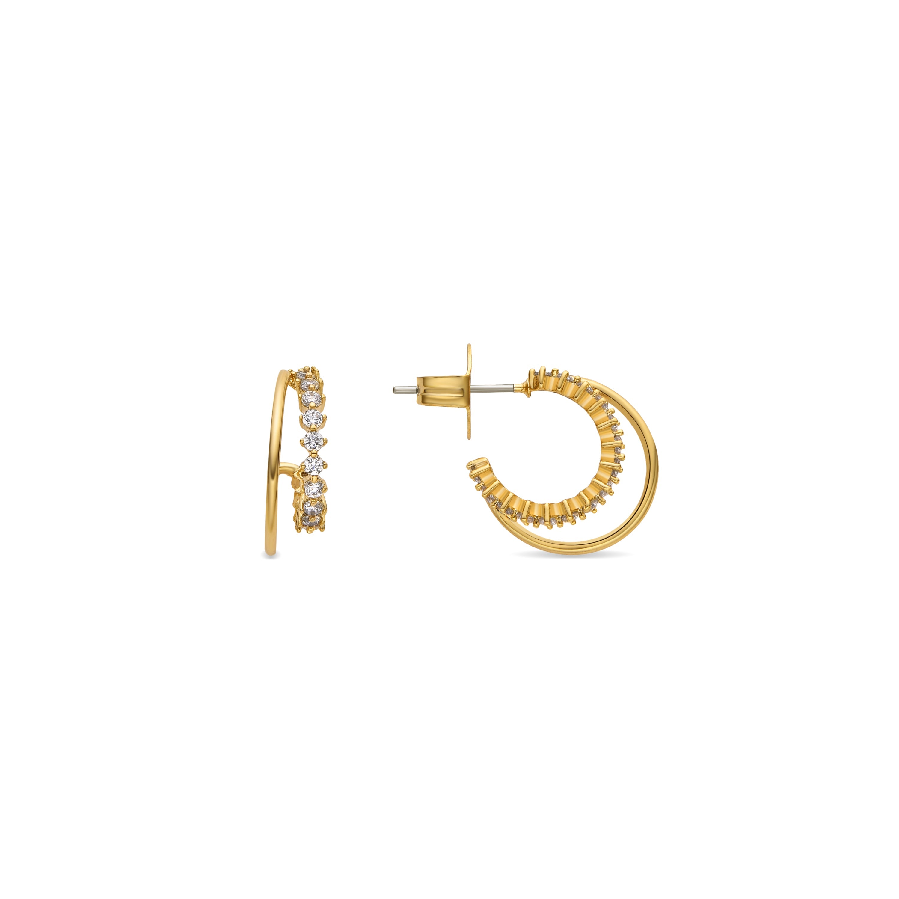 Pendientes con Circonita Brillante acabado oro 18k - Daroti