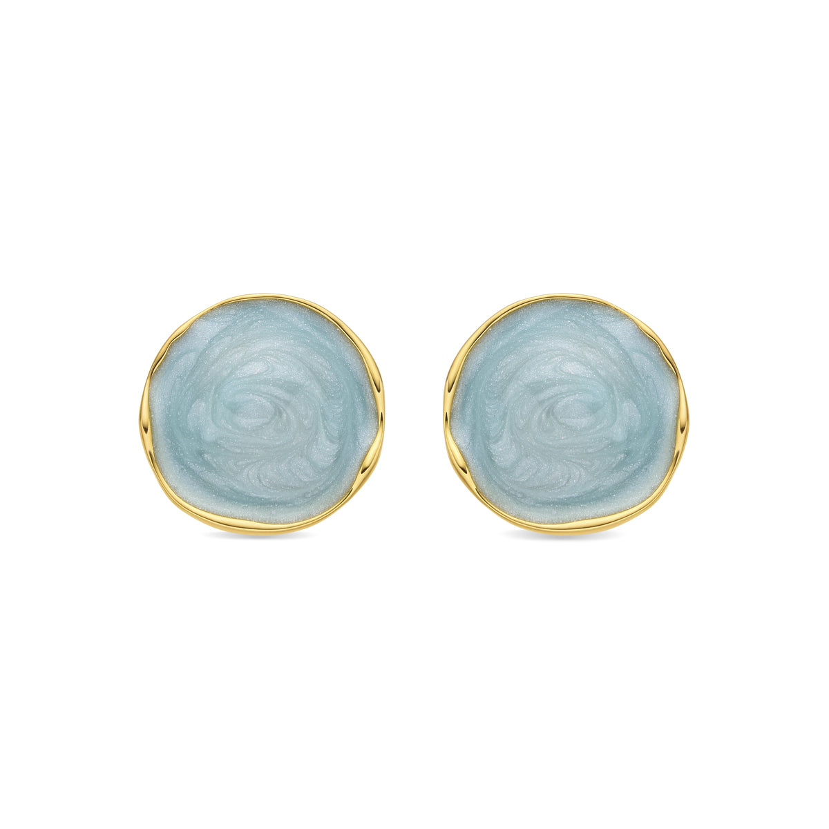 Pendientes Huldio de Lacado Azul acabado oro amarillo de 18k