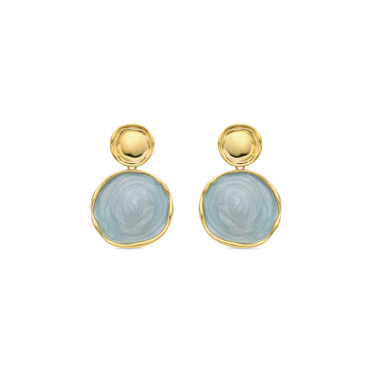 Pendientes Talorzi de Lacado Azul acabado oro amarillo de 18k