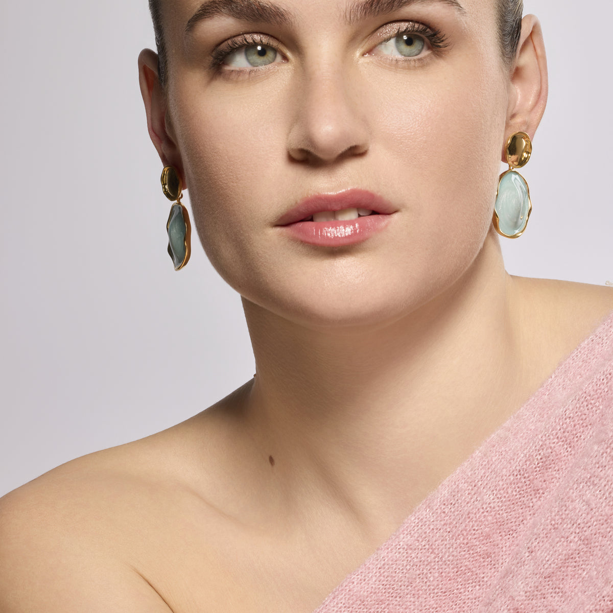 Pendientes Talorzi de Lacado Azul acabado oro amarillo de 18k