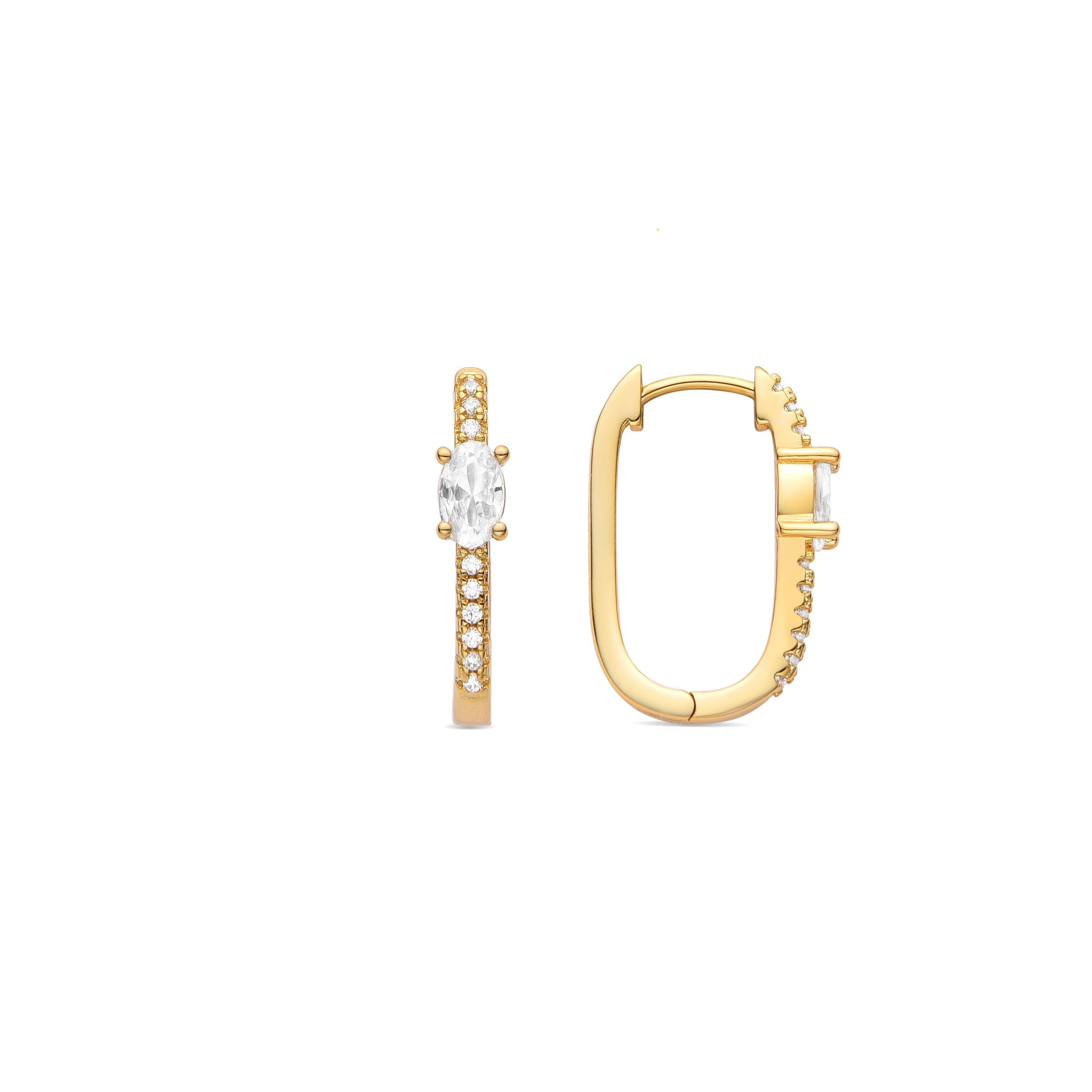 Pendientes de Circonita Brillante acabados en oro amarillo 18K - Tiskah