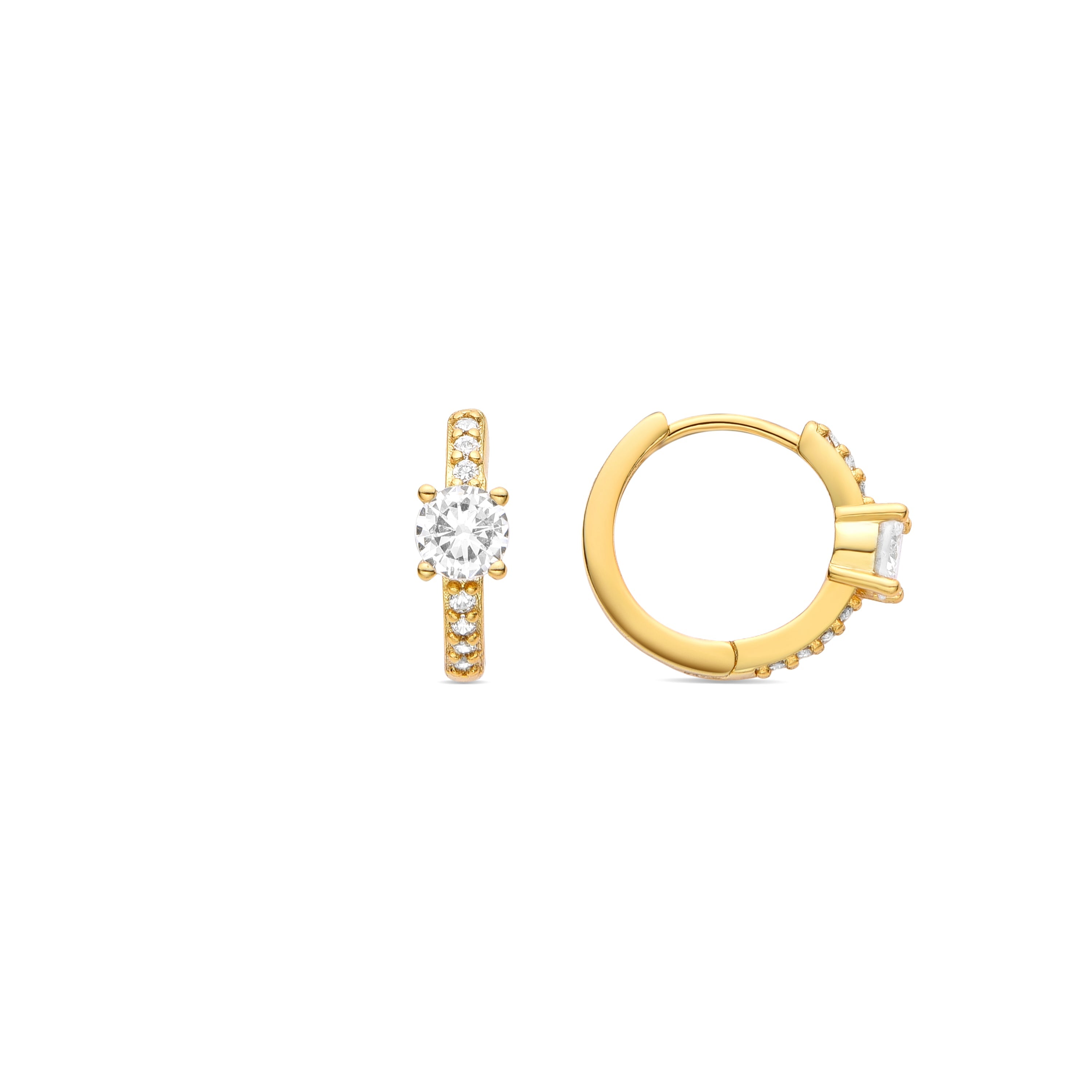 Pendientes de Circonita Brillante acabados en oro amarillo 18K - Mahne