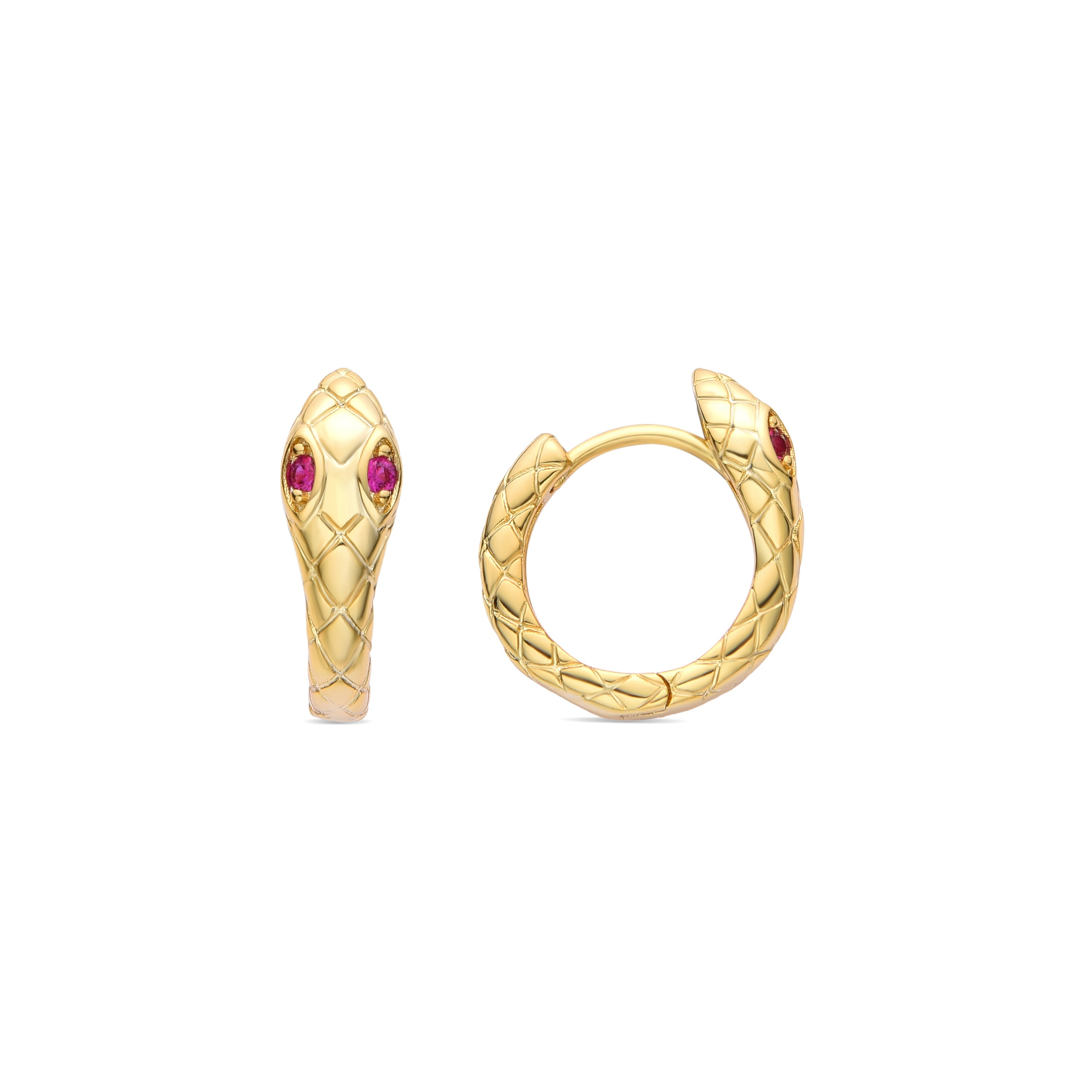 Pendientes de Circonita Rubí acabados en oro amarillo 18K - Madsi