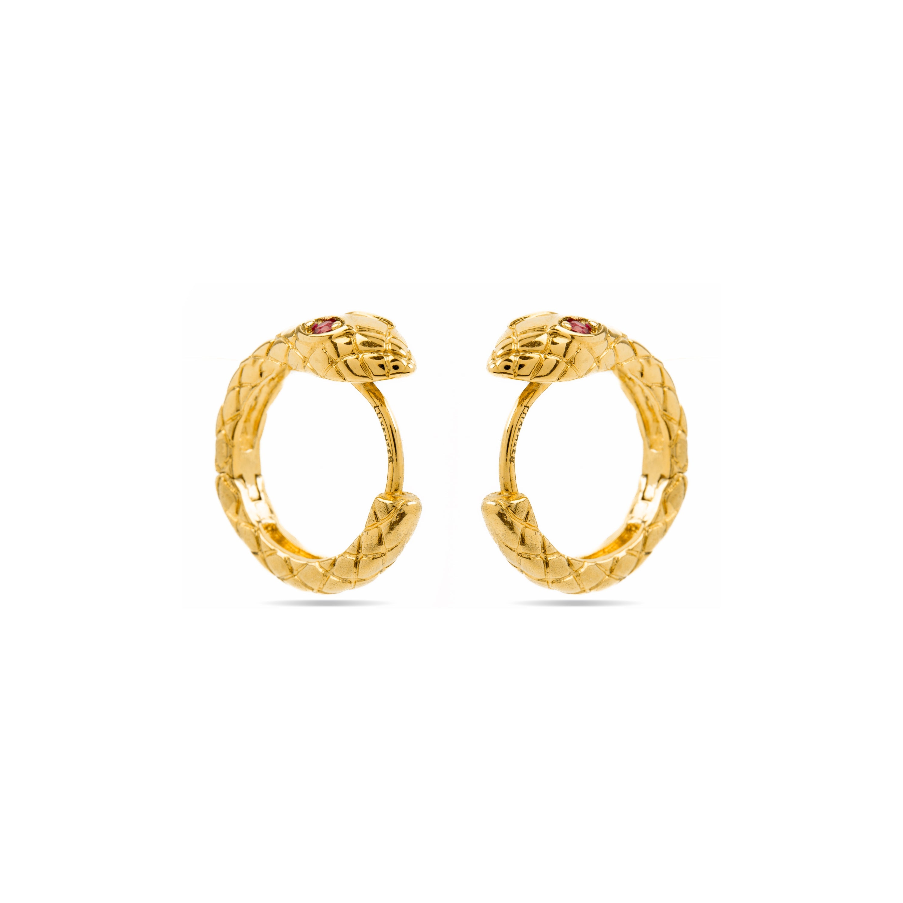 Pendientes de Circonita Rubí acabados en oro amarillo 18K - Madsi