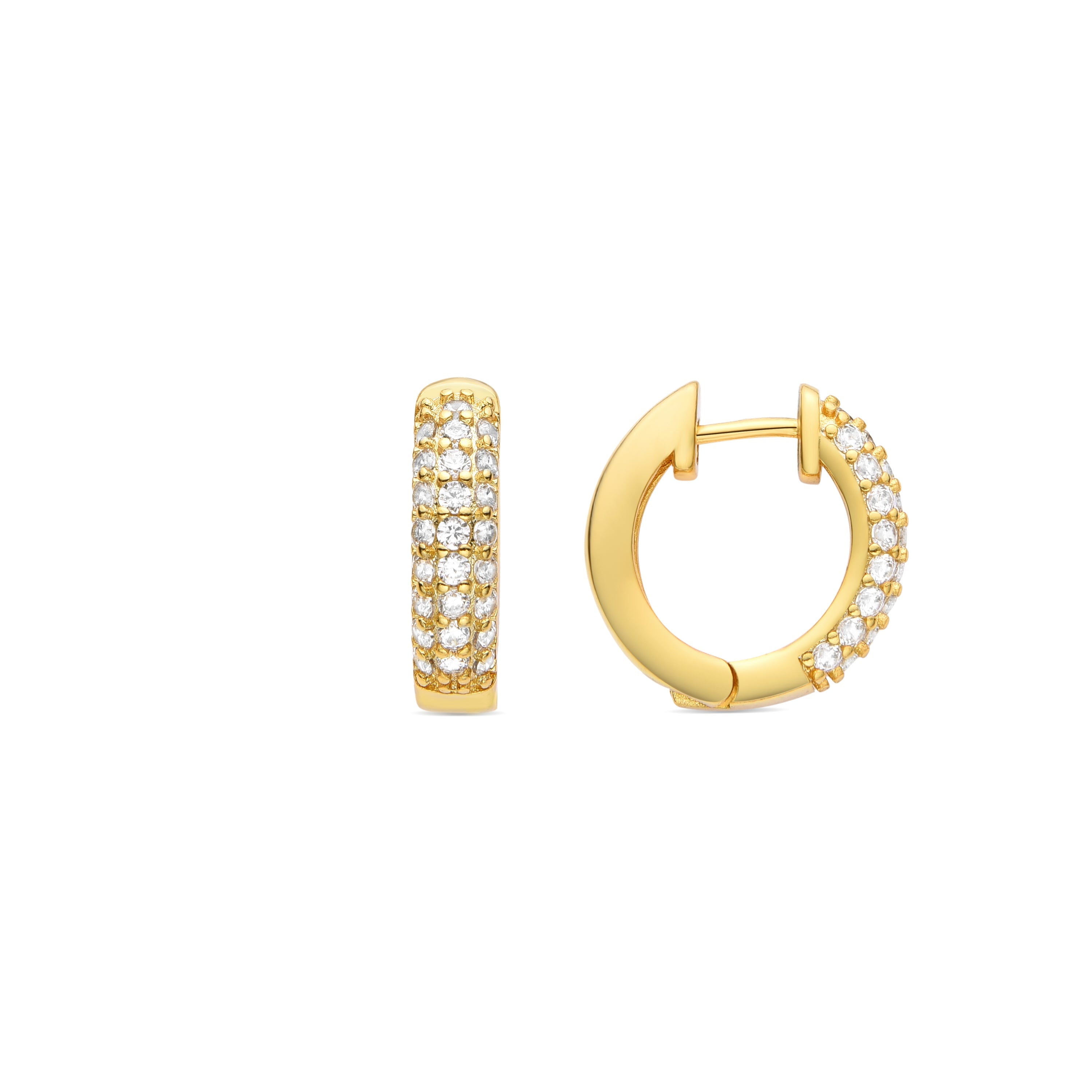 Pendientes de Circonita Brillante acabados en oro amarillo 18K - Rieli