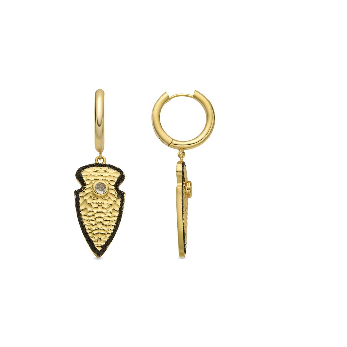 Orecchini con Zirconia Brillante finitura oro 18k - Otla