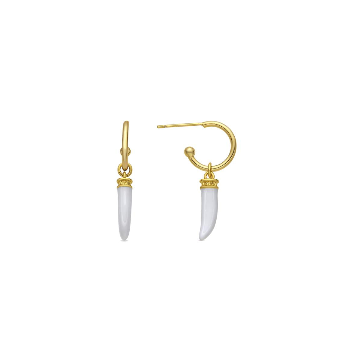 Orecchini finitura oro giallo 18k e Resina Crema - Khira