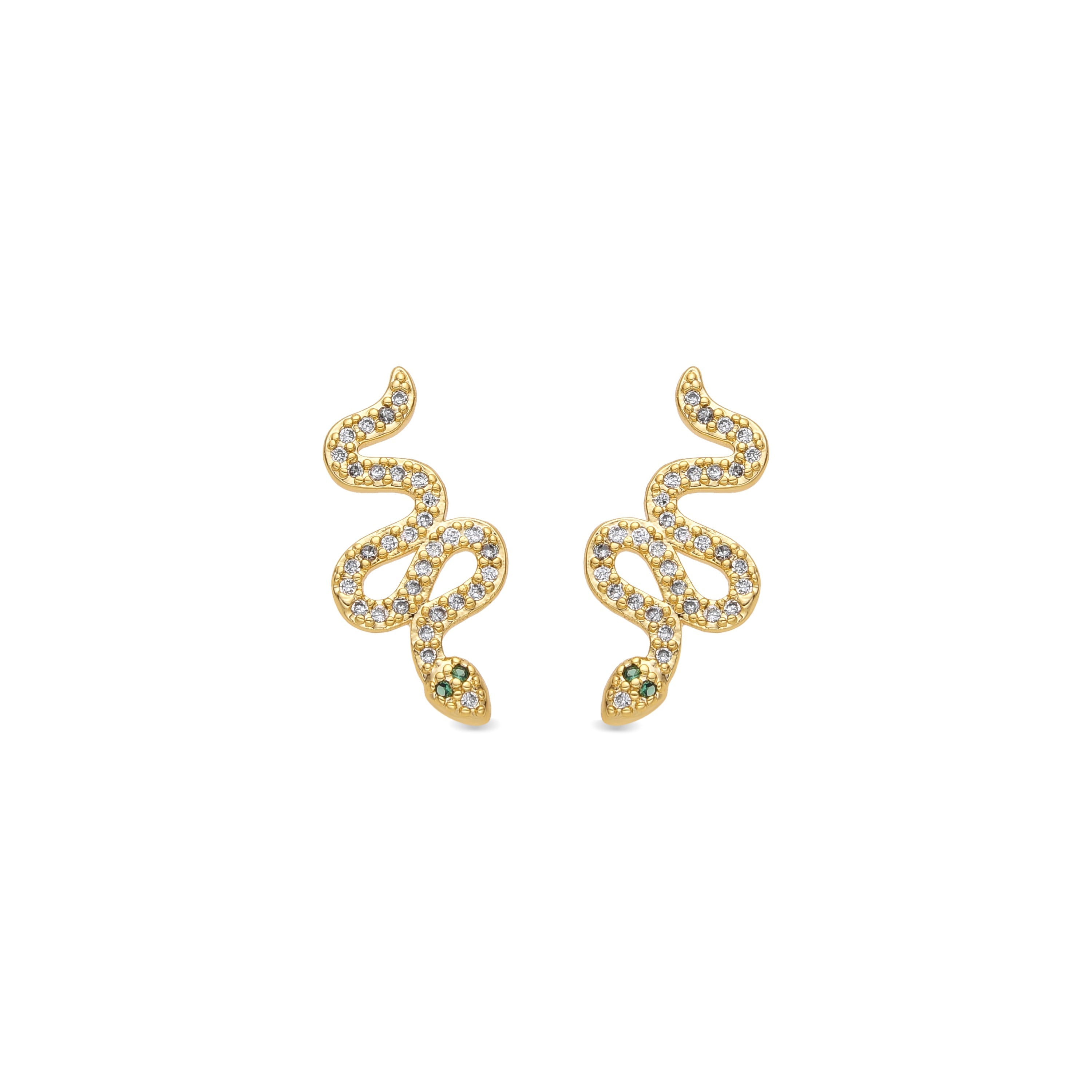 Pendientes acabado oro amarillo de 18k y Circonita Brillante - Norra