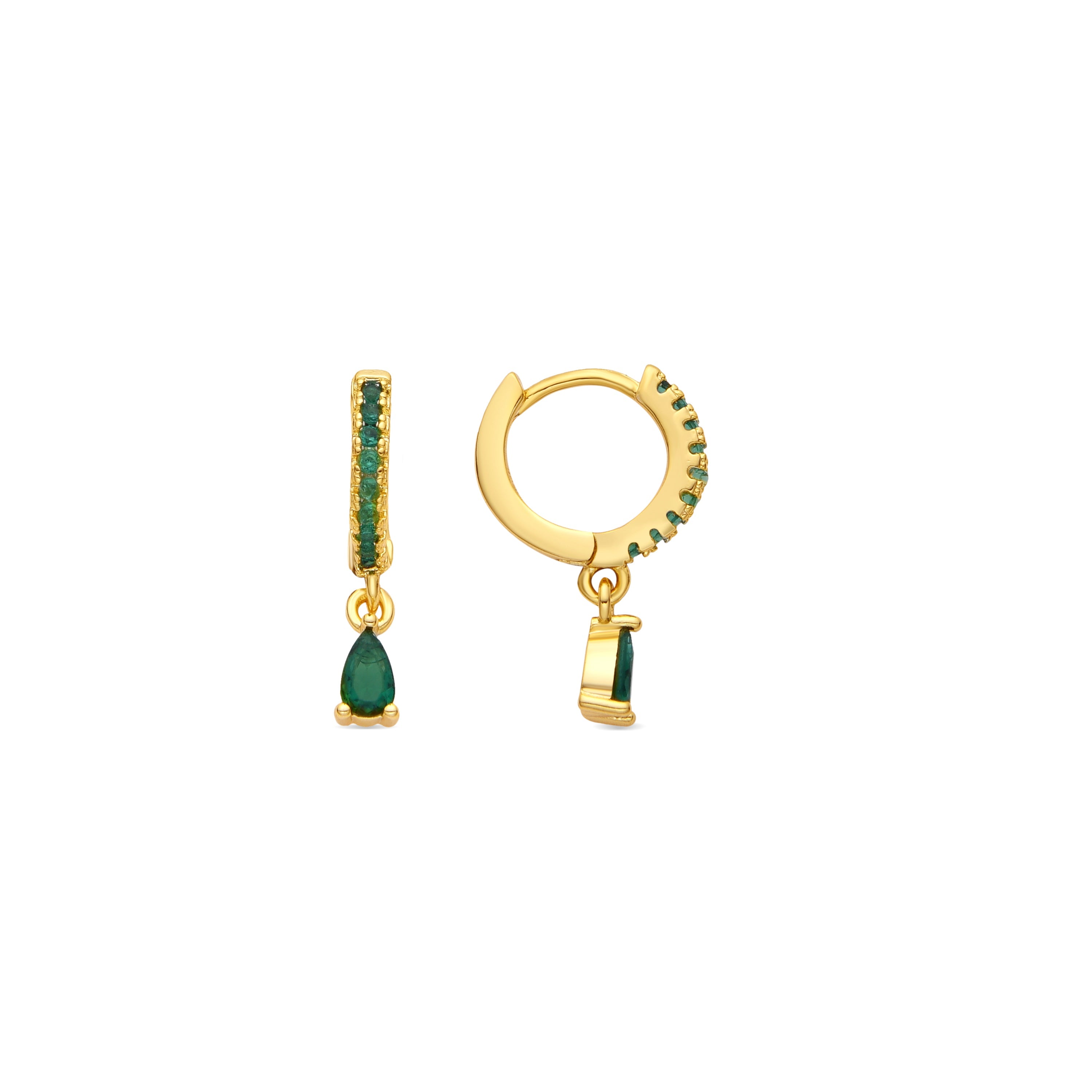 Pendientes acabado oro amarillo de 18k y Circonita Brillante - Laade