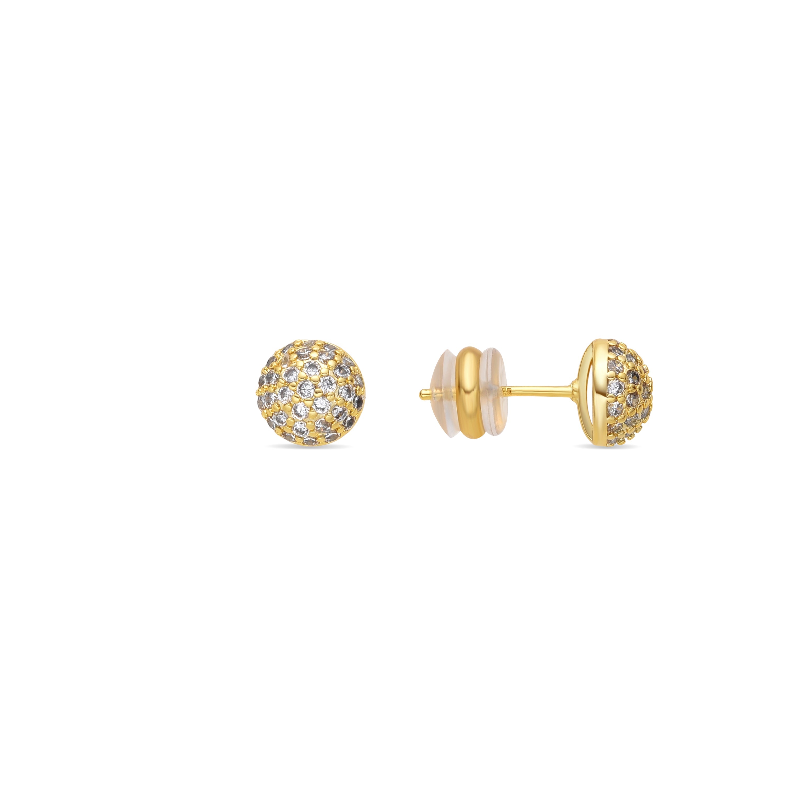 Pendientes acabado oro amarillo de 18k y Circonita Brillante - Ramir