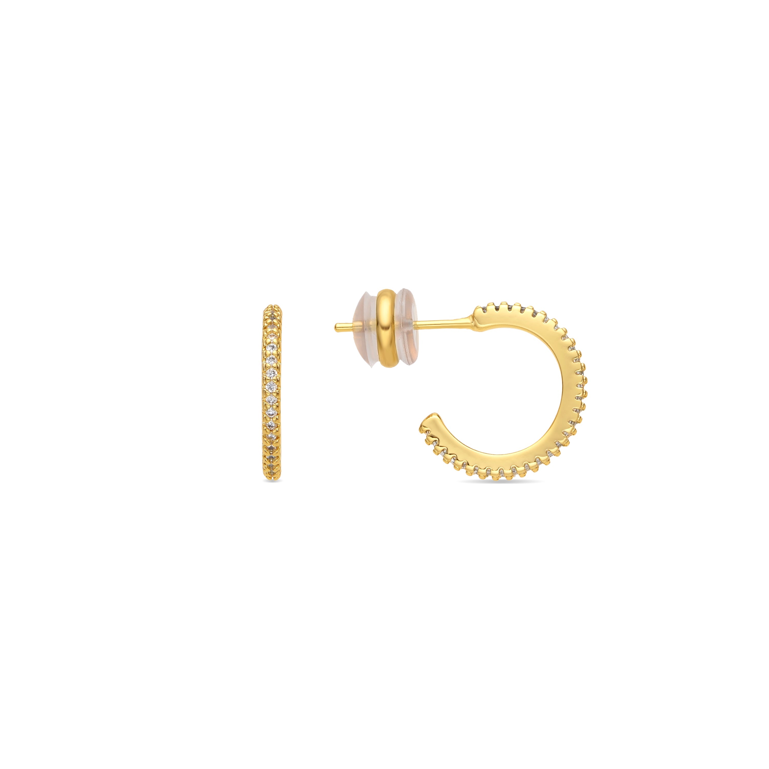 Pendientes acabado oro amarillo de 18k y Circonita Brillante - Azar