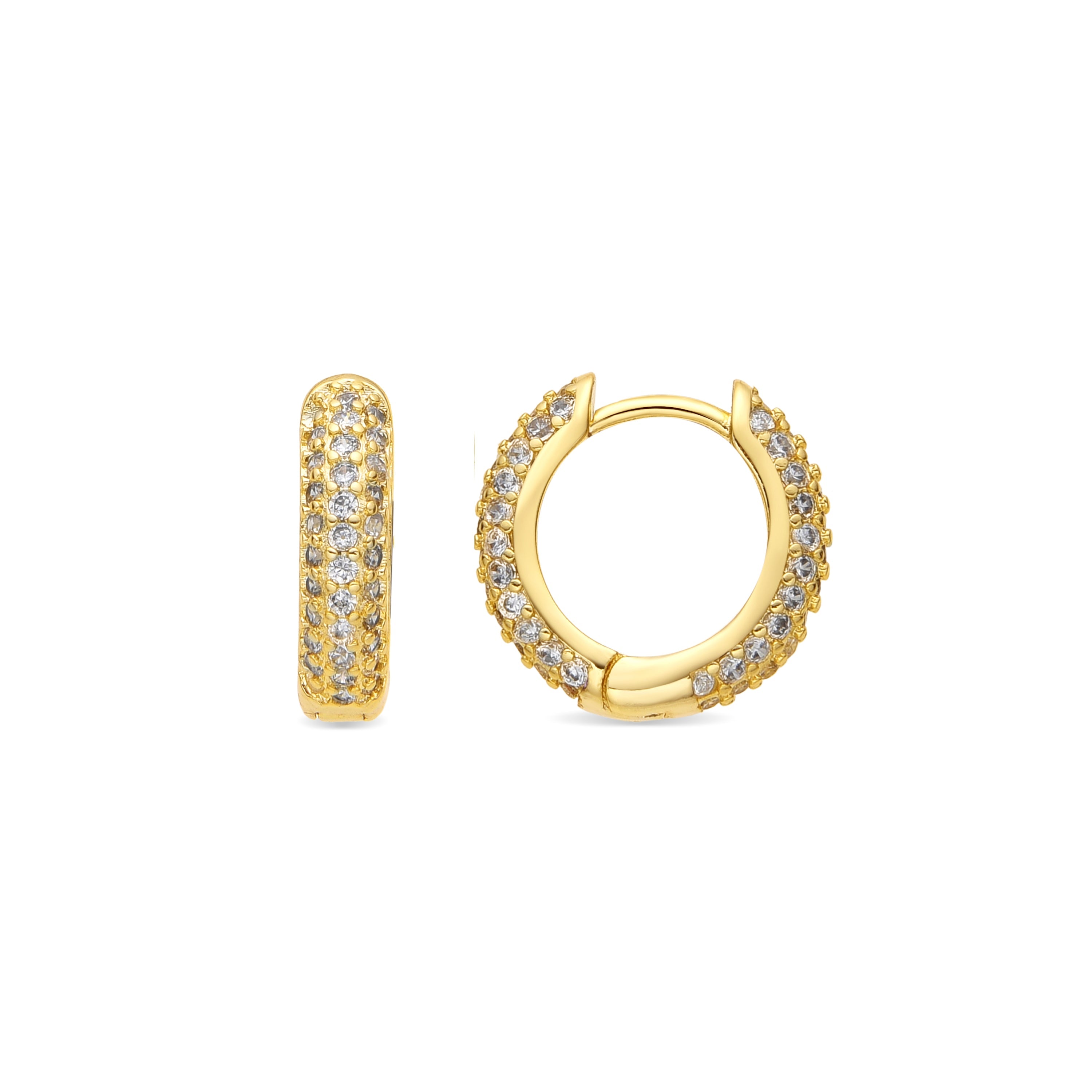 Pendientes acabado oro amarillo de 18k y Circonita Brillante - Lesrat