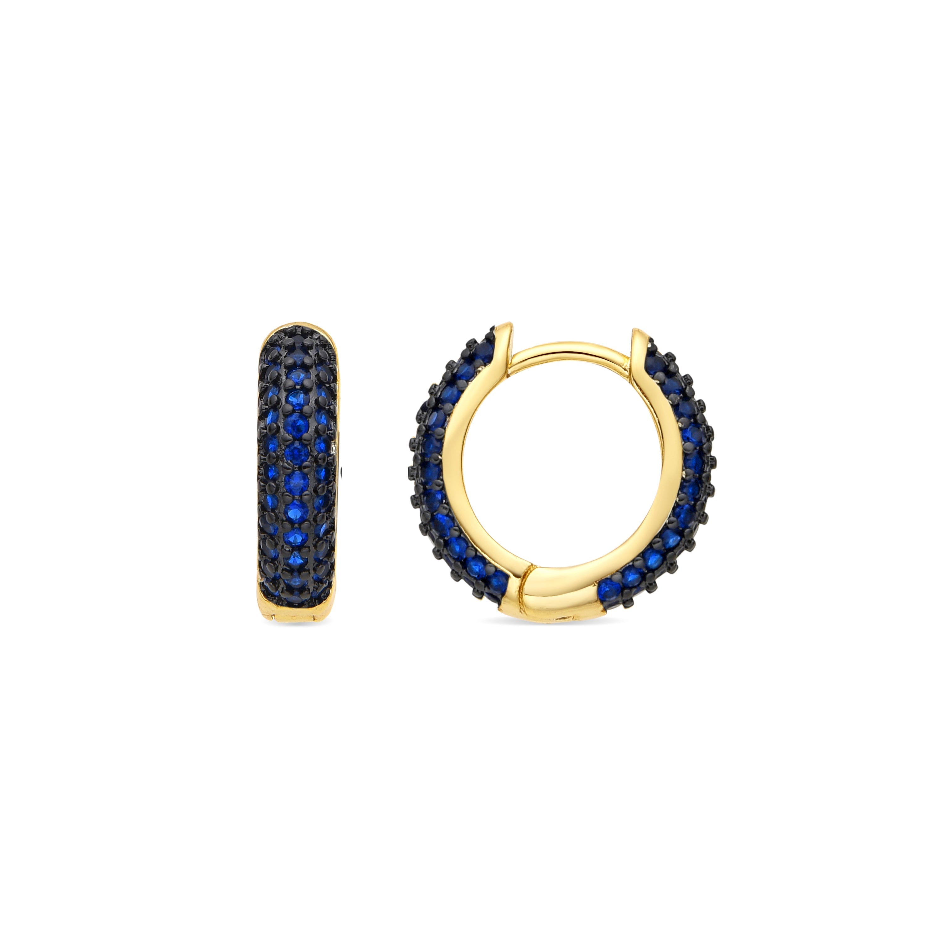 Pendientes acabado oro amarillo de 18k y Circonita Zafiro - Lesrat