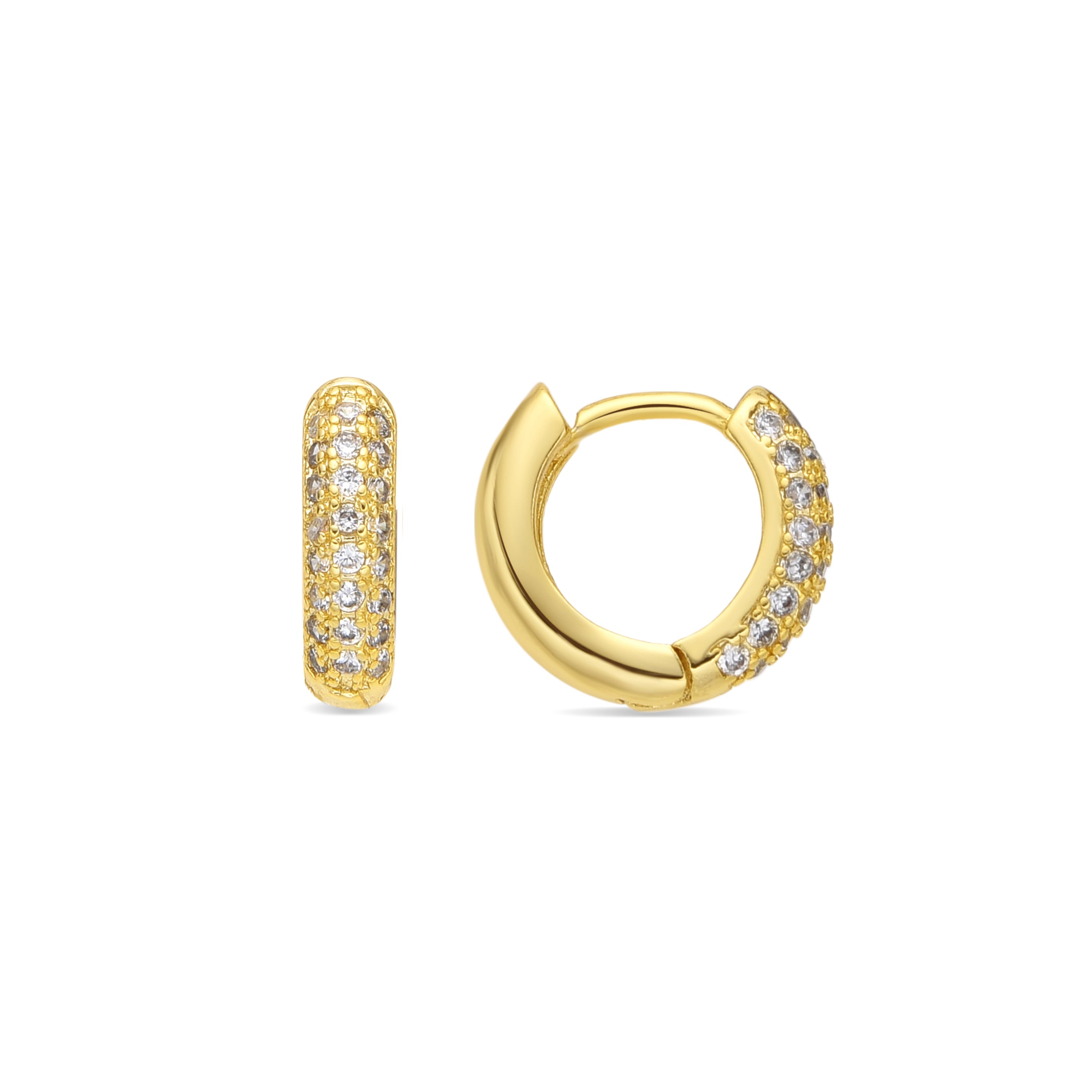 Pendientes acabado oro amarillo de 18k y Circonita Brillante - Krax
