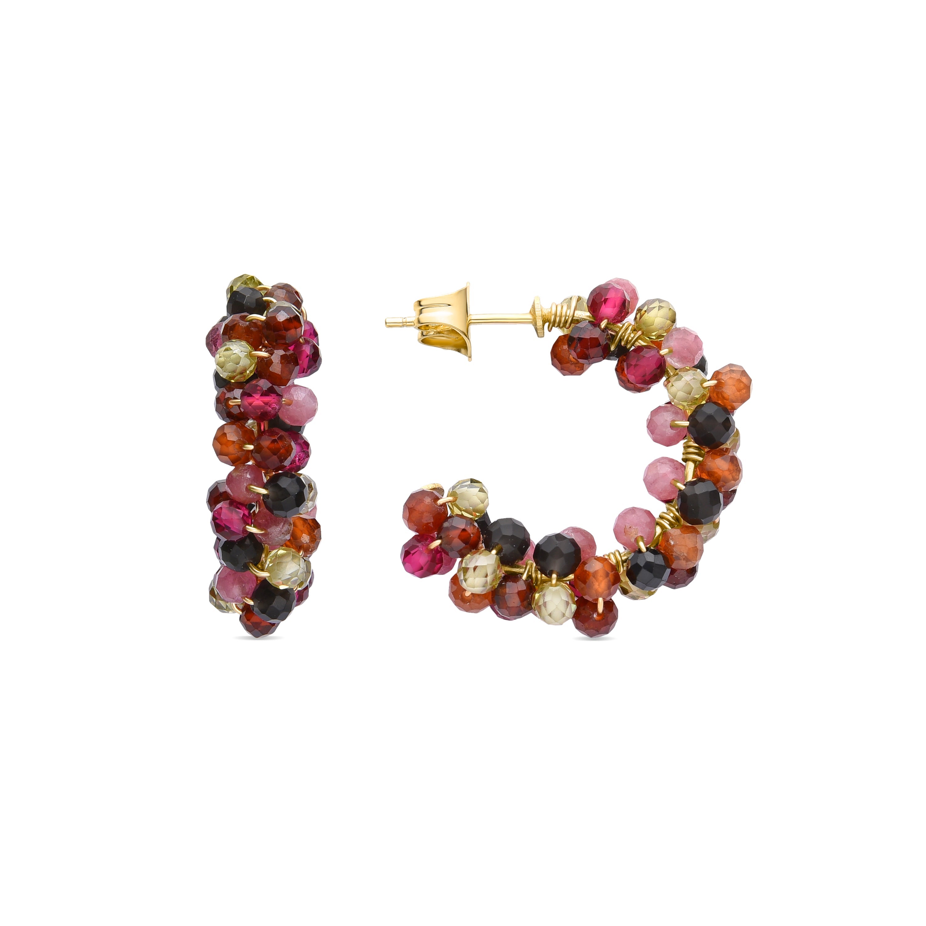 Orecchini in Cristallo Multicolore finiti in oro giallo 18K - Rariki