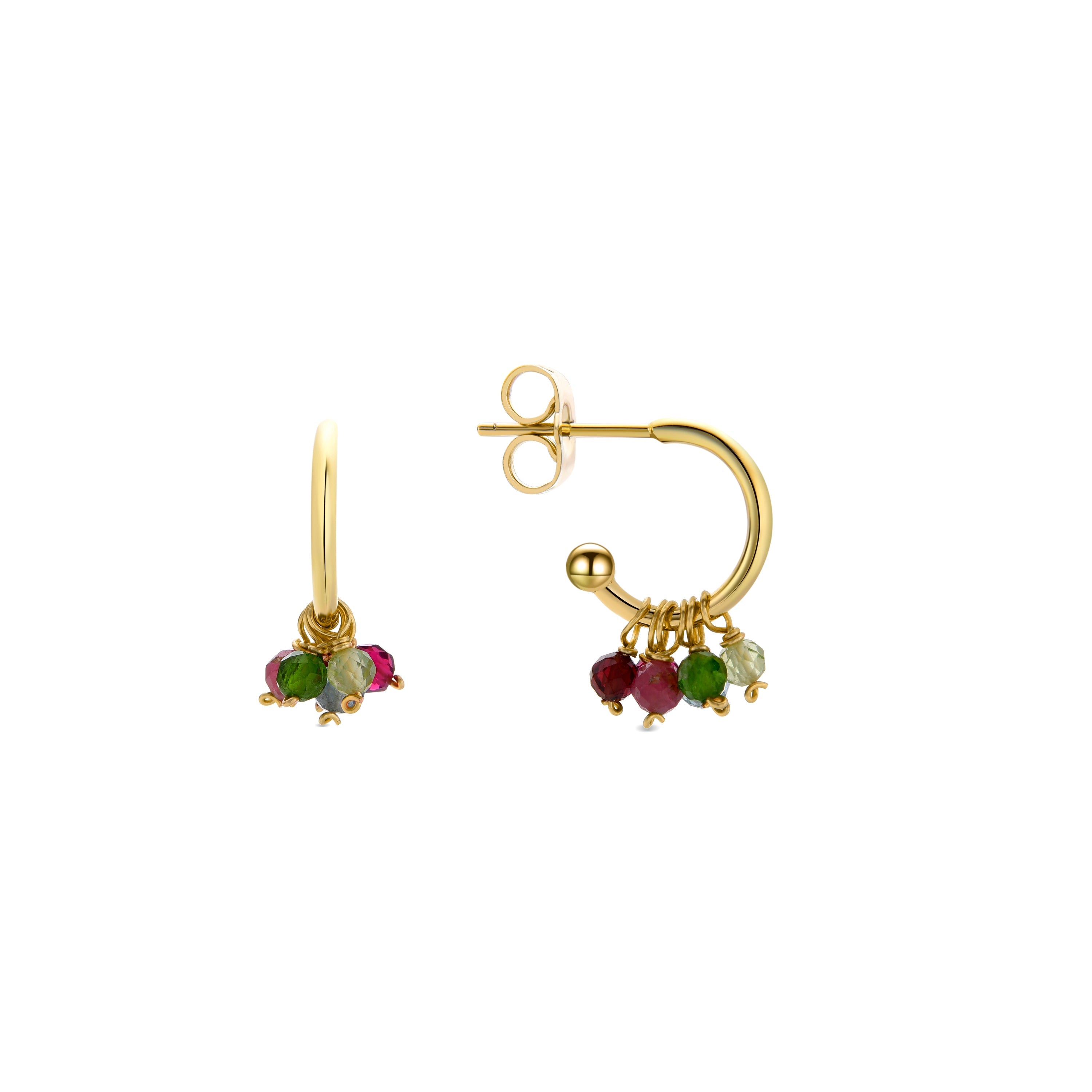 Orecchini in Cristallo Multicolore finiti in oro giallo 18K - Letaba