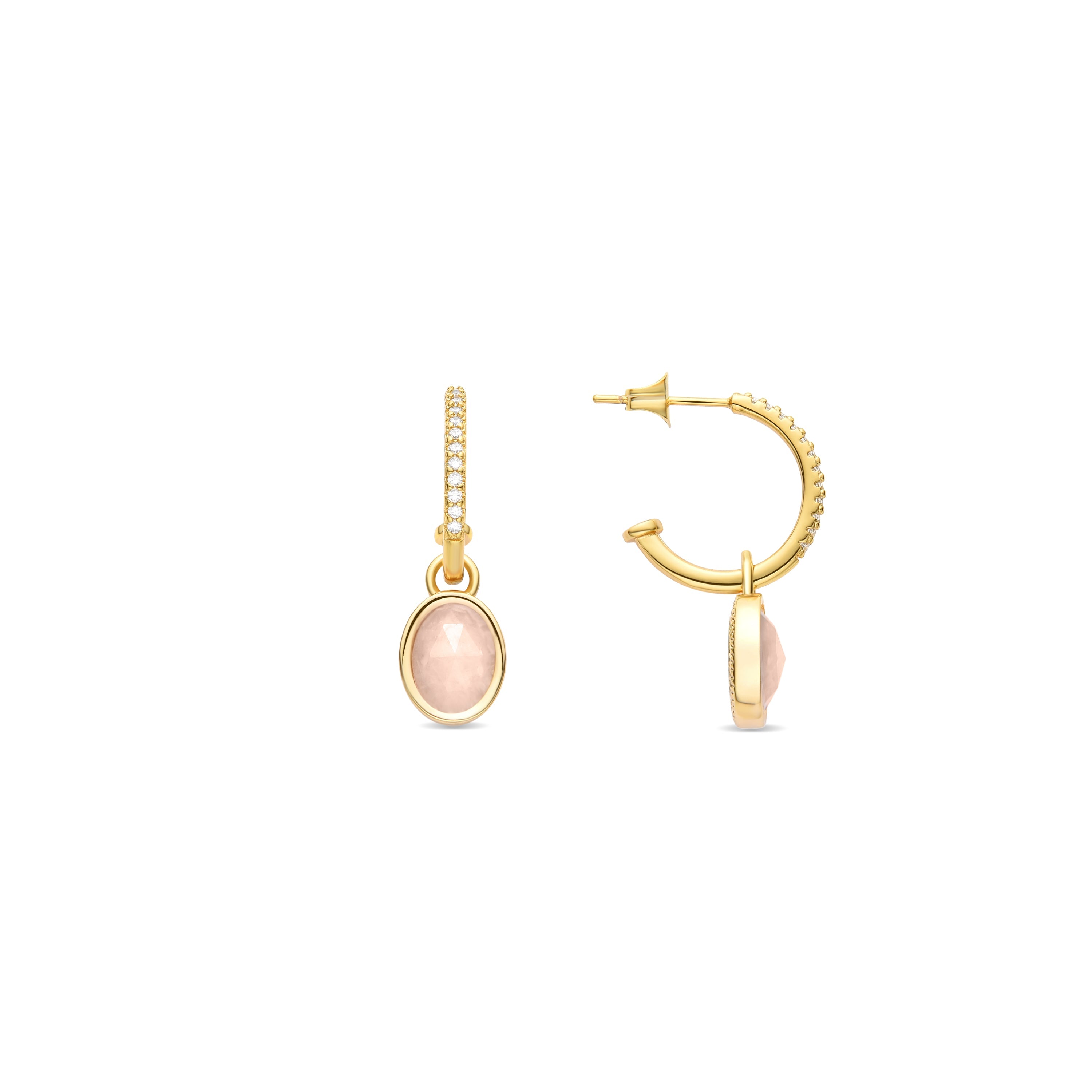 Pendientes de Cristal Blanco acabados en oro amarillo 18K - Nyahau