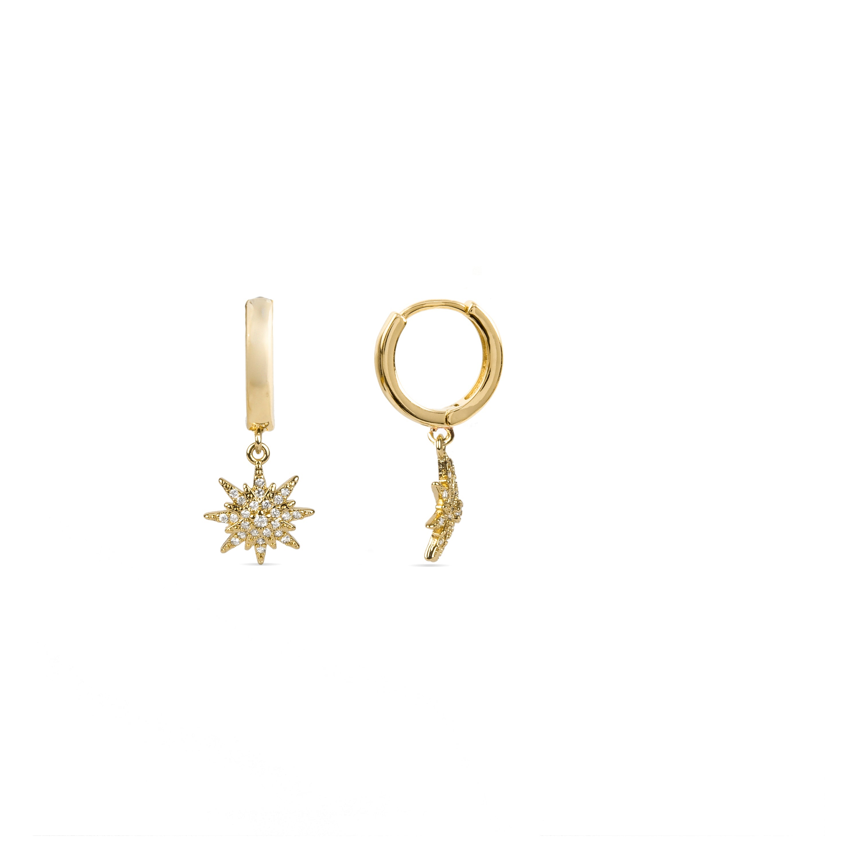 Pendientes de Circonita Brillante acabados en oro amarillo 18K - Tysco