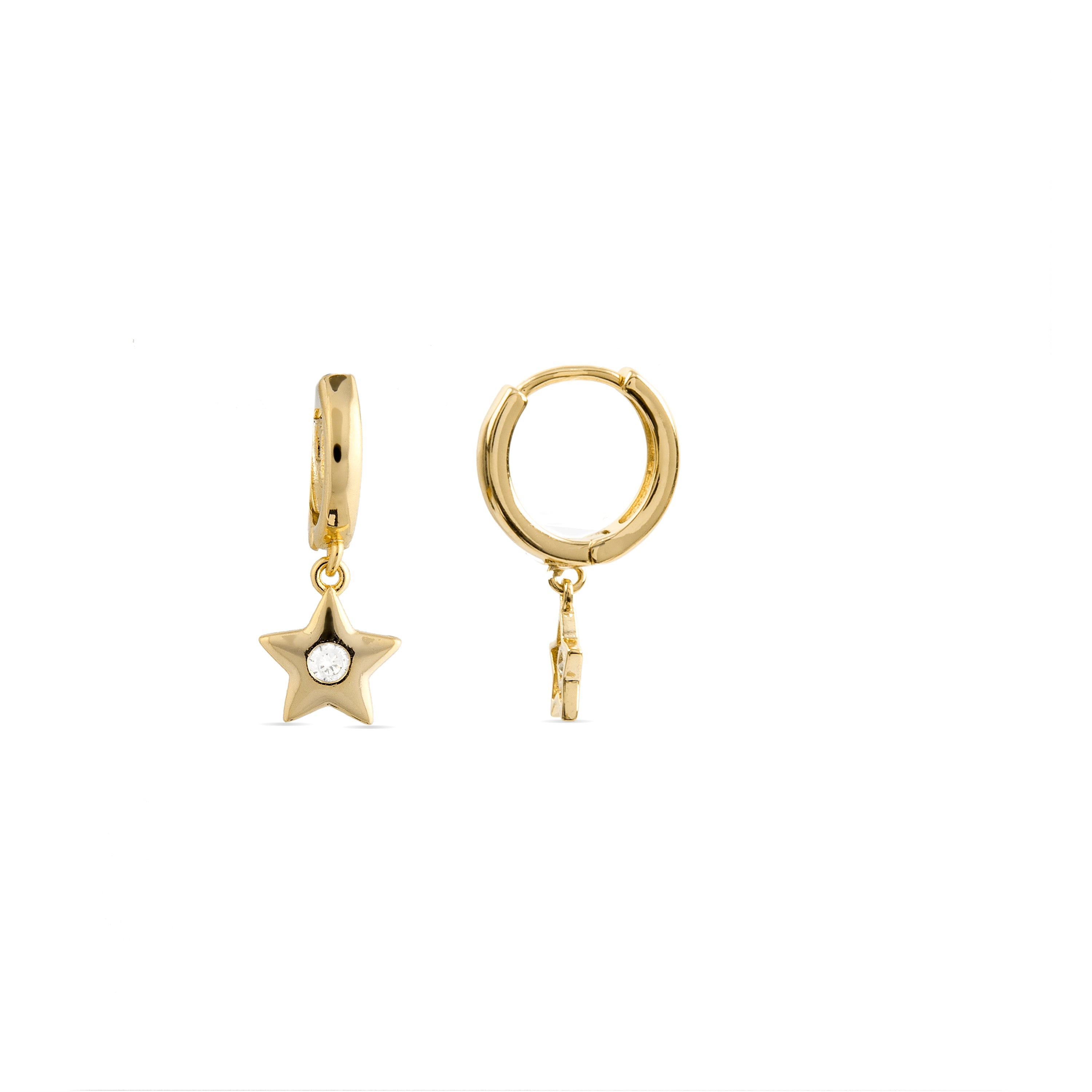 Pendientes de Circonita Brillante acabados en oro amarillo 18K - Lihus