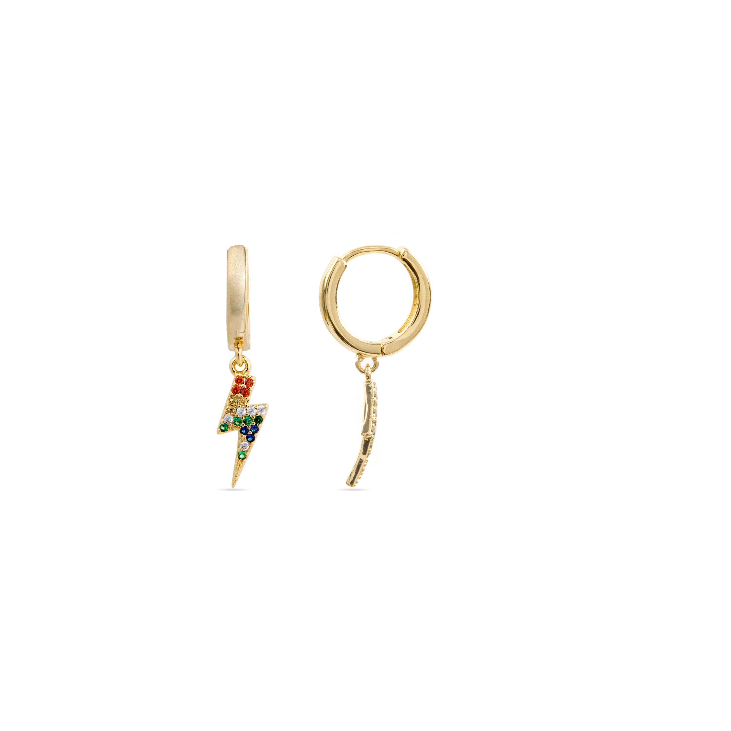 Pendientes de Circonita Brillante acabados en oro amarillo 18K - Valier