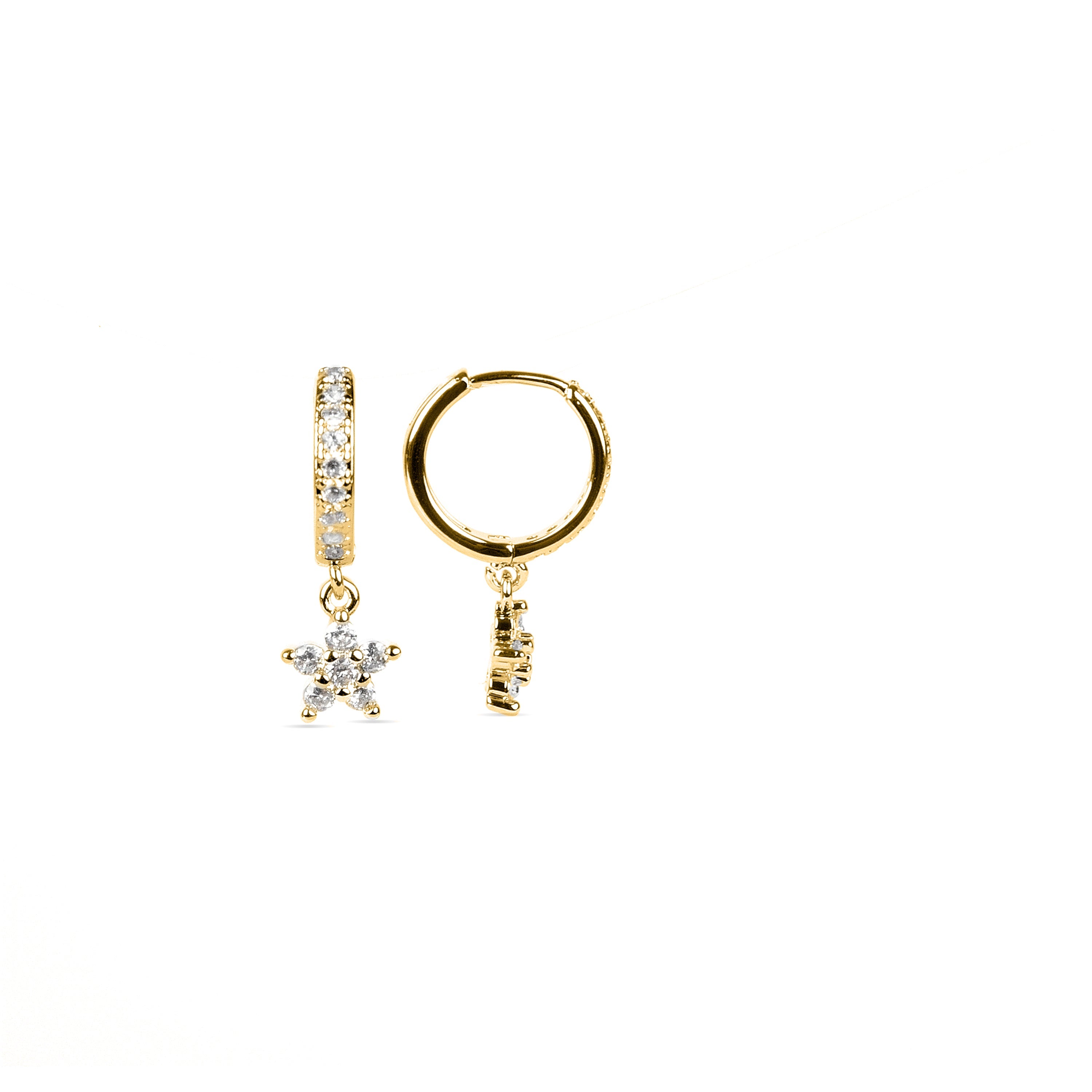 Pendientes de Circonita Brillante acabados en oro amarillo 18K - Kord
