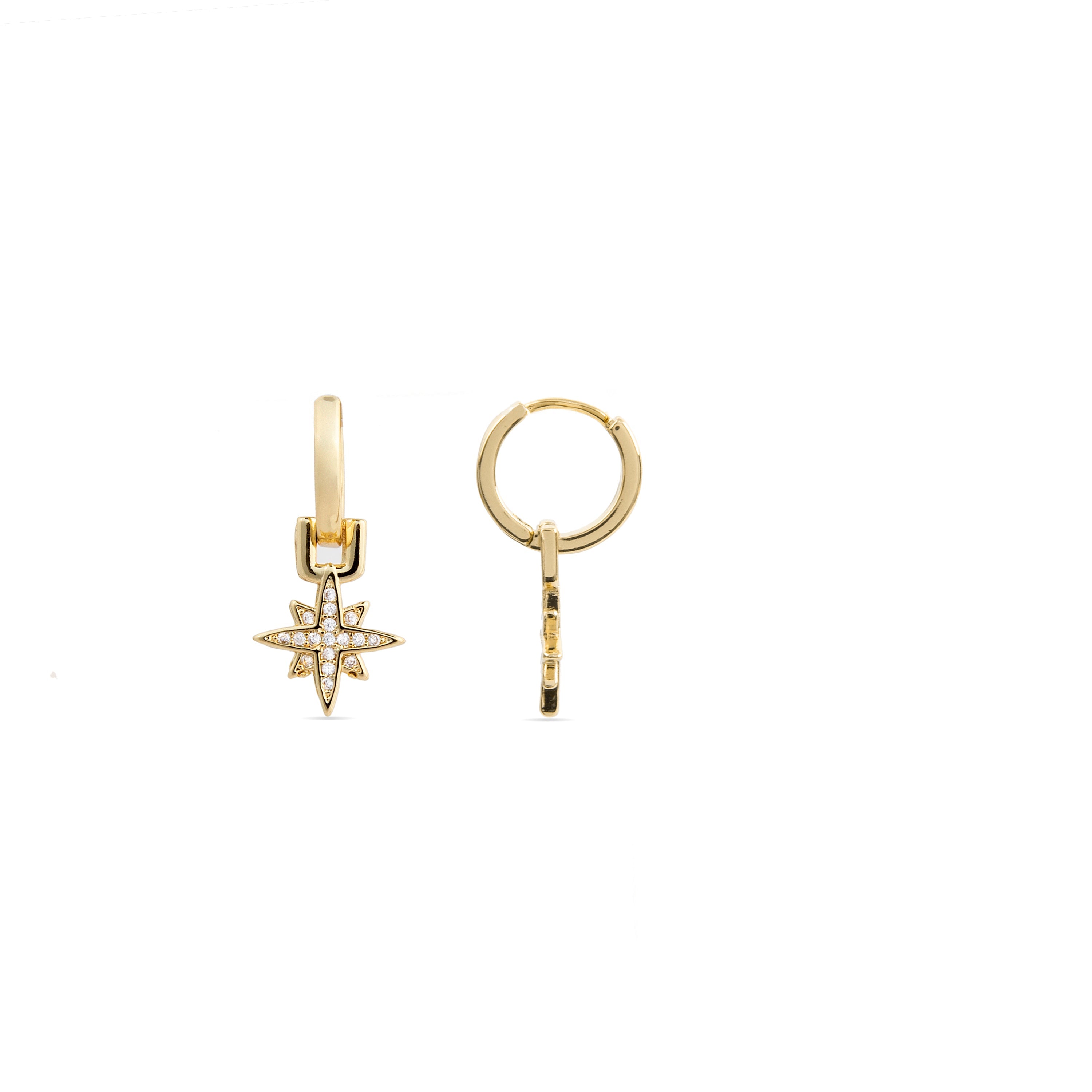 Pendientes de Circonita Brillante acabados en oro amarillo 18K - Sionqui