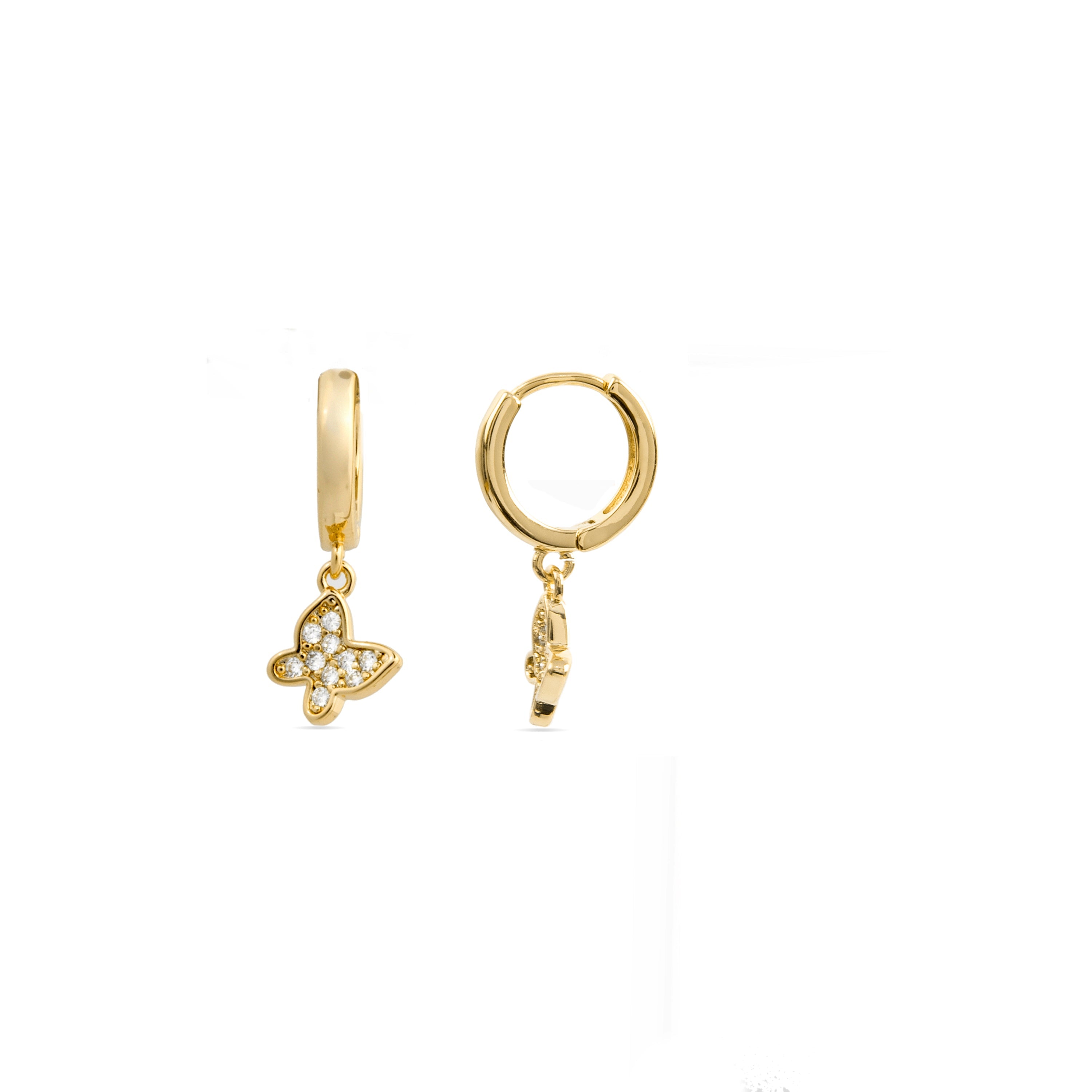 Pendientes de Circonita Brillante acabados en oro amarillo 18K - Kaduro