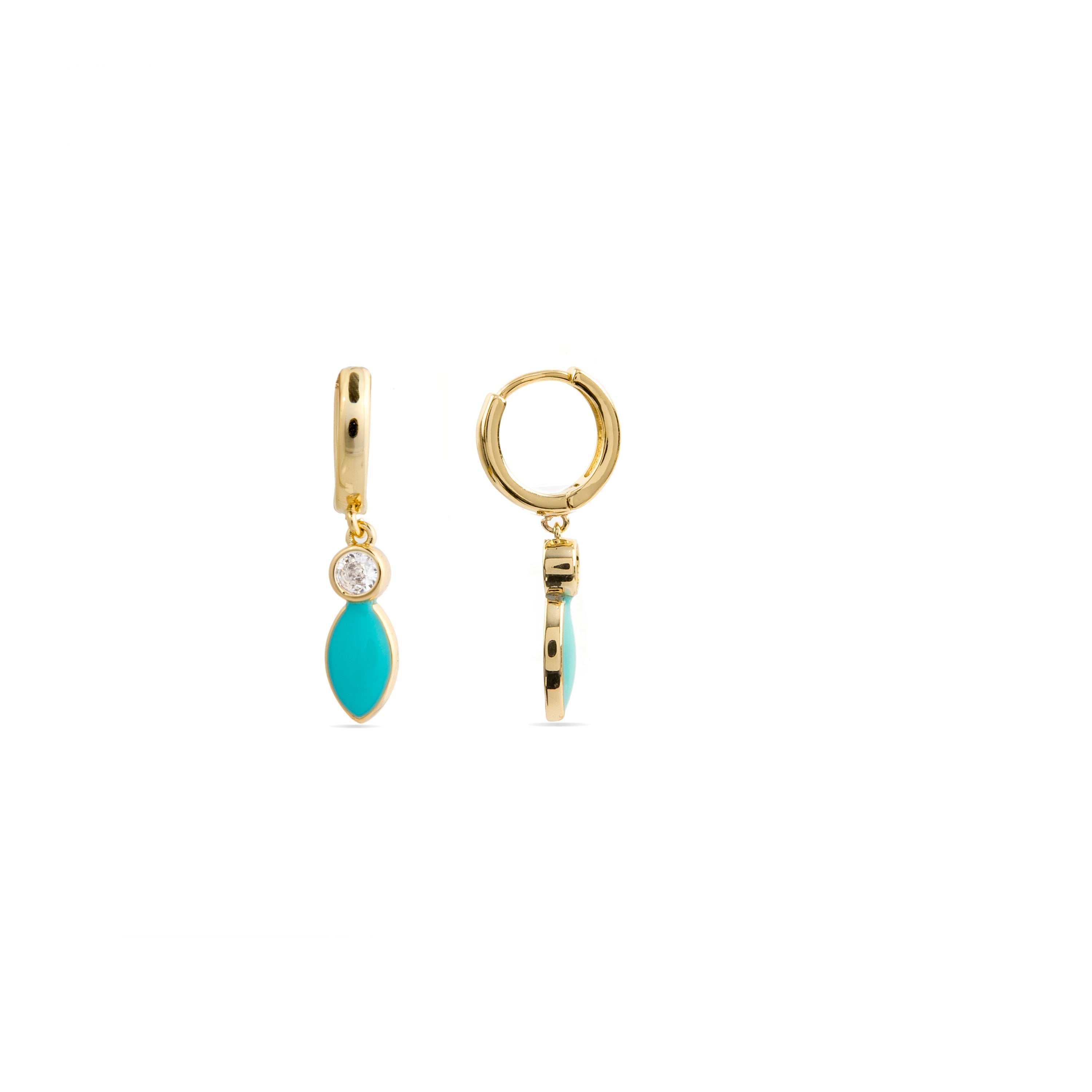 Pendientes de Circonita Brillante acabados en oro amarillo 18K - Rielo