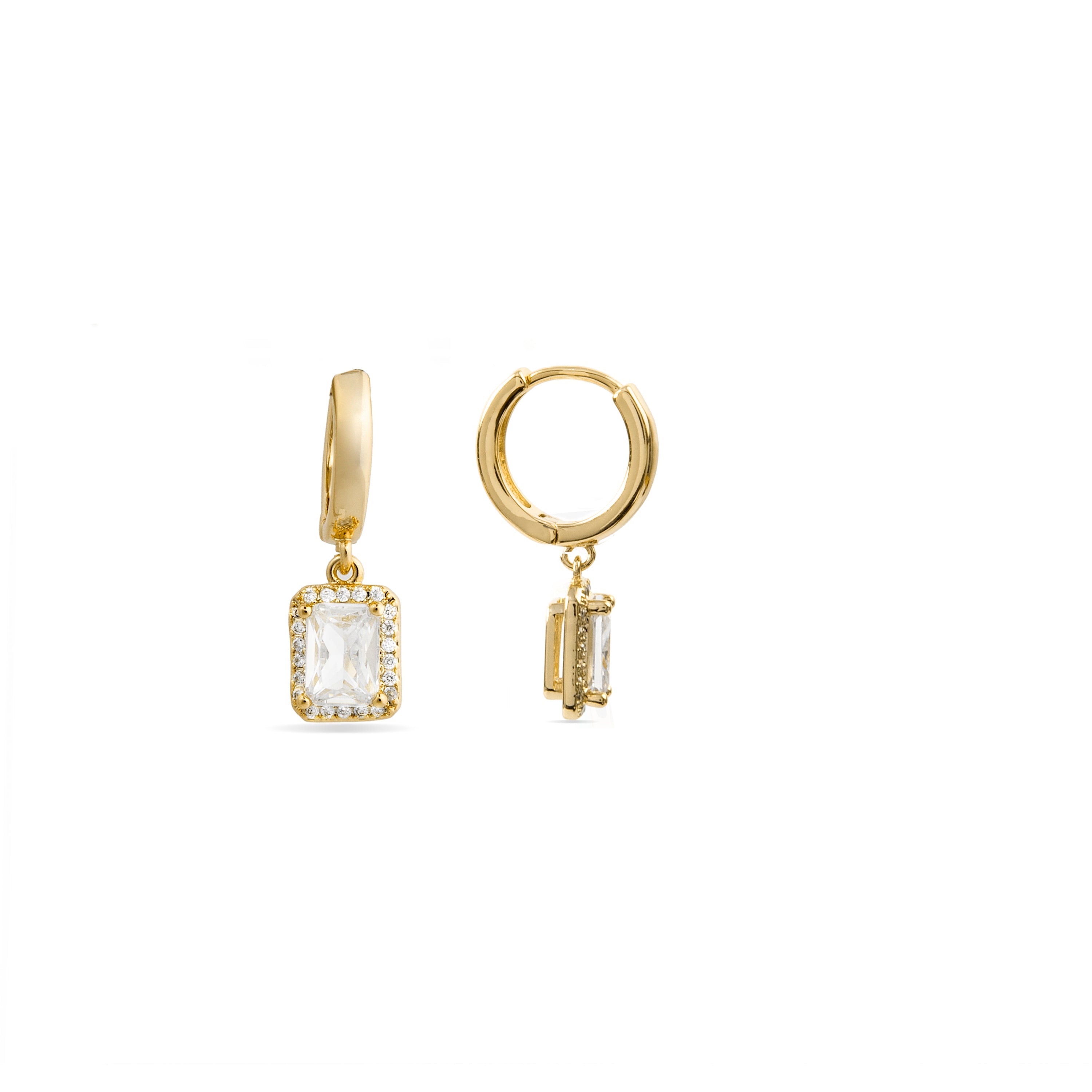 Pendientes de Circonita Brillante acabados en oro amarillo 18K - Silya