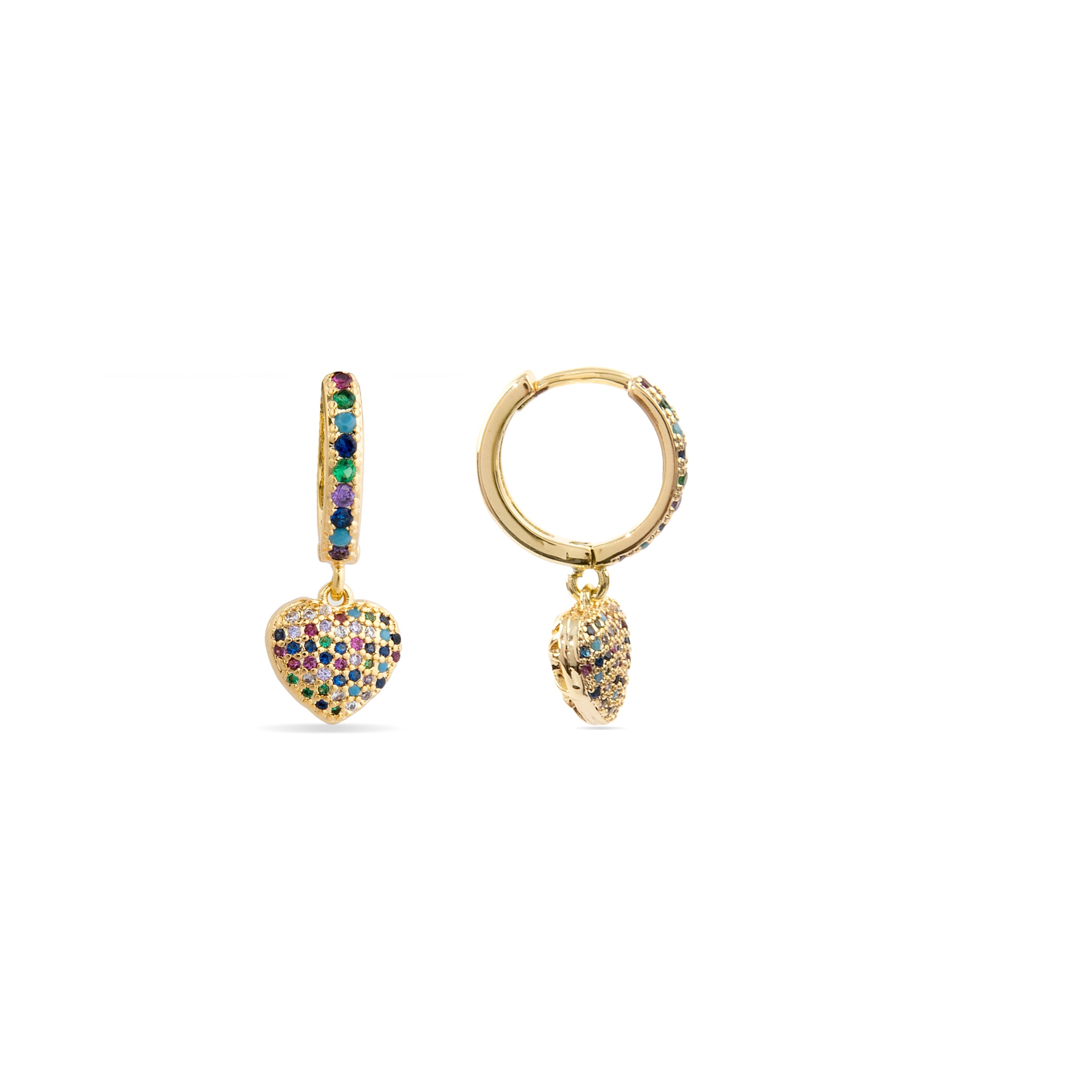Pendientes de Circonita Multicolor acabados en oro amarillo 18K - Lethrax