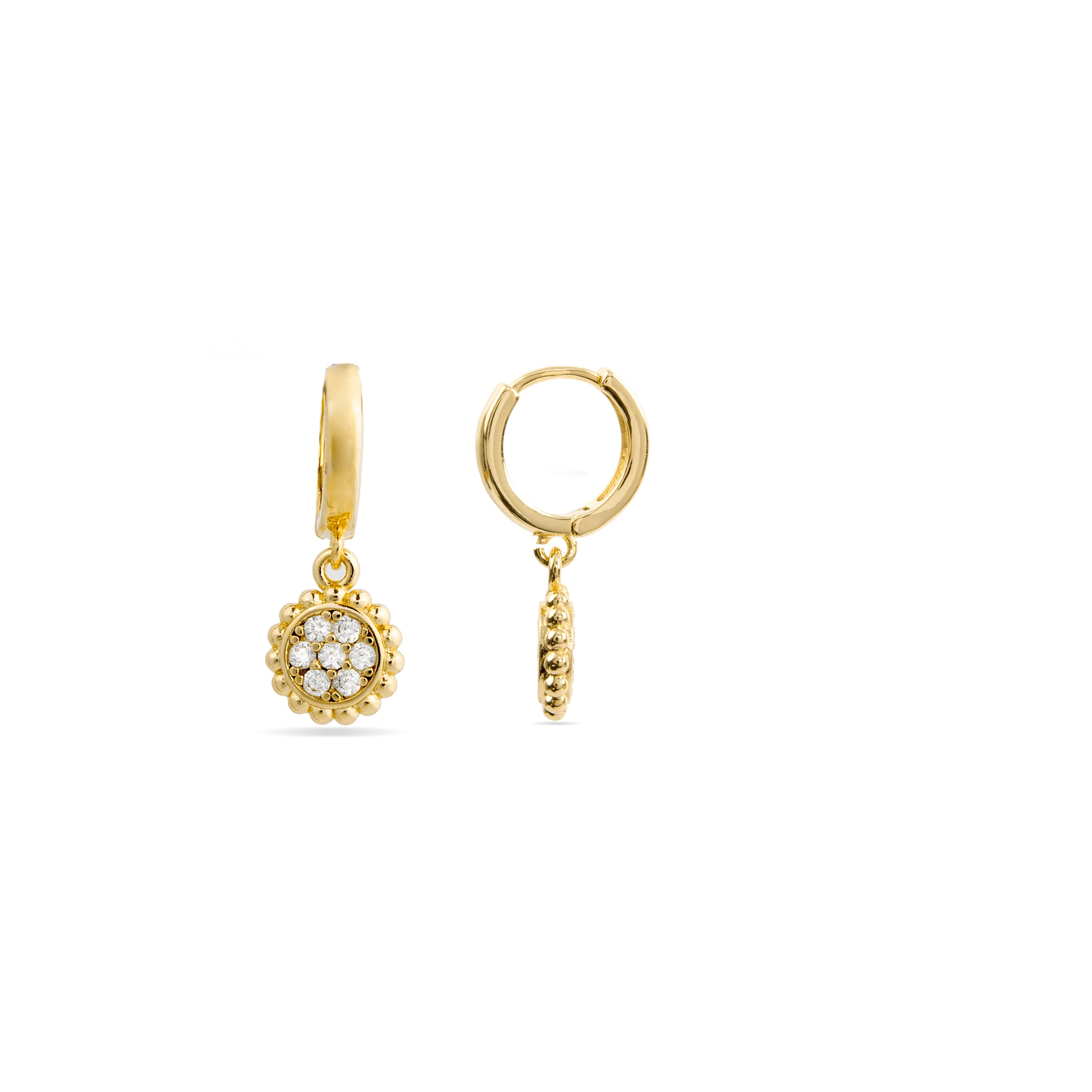 Pendientes de Circonita Brillante acabados en oro amarillo 18K - Abdau