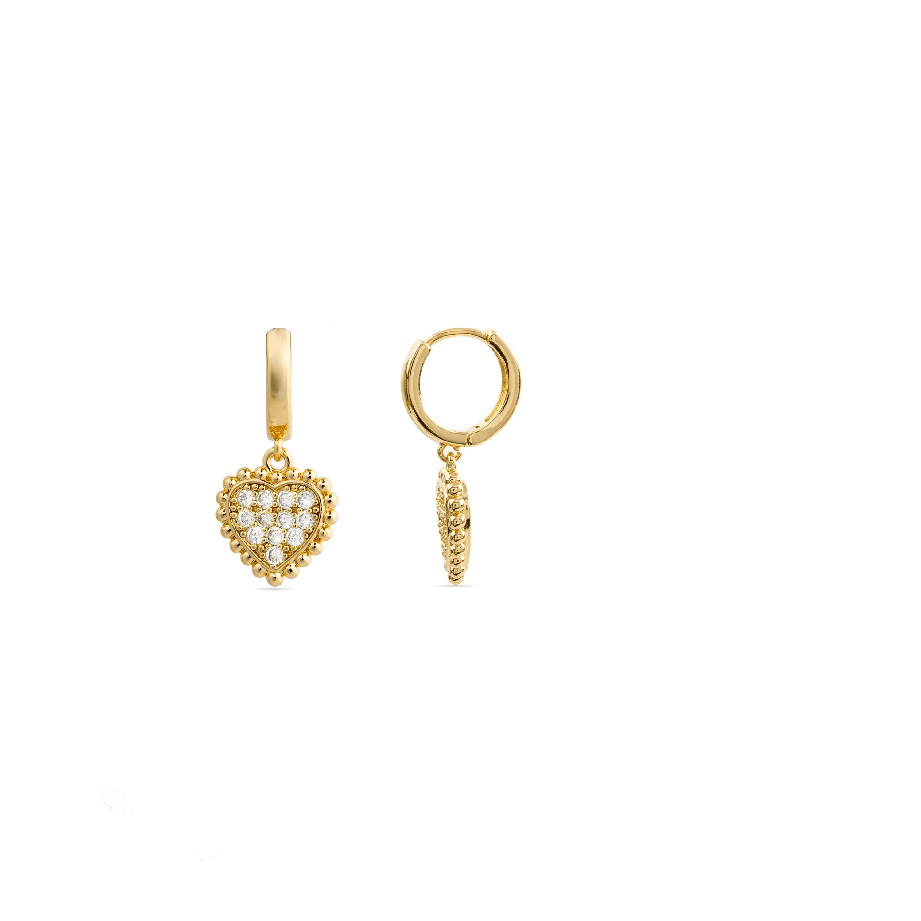 Pendientes de Circonita Brillante acabados en oro amarillo 18K - Daton