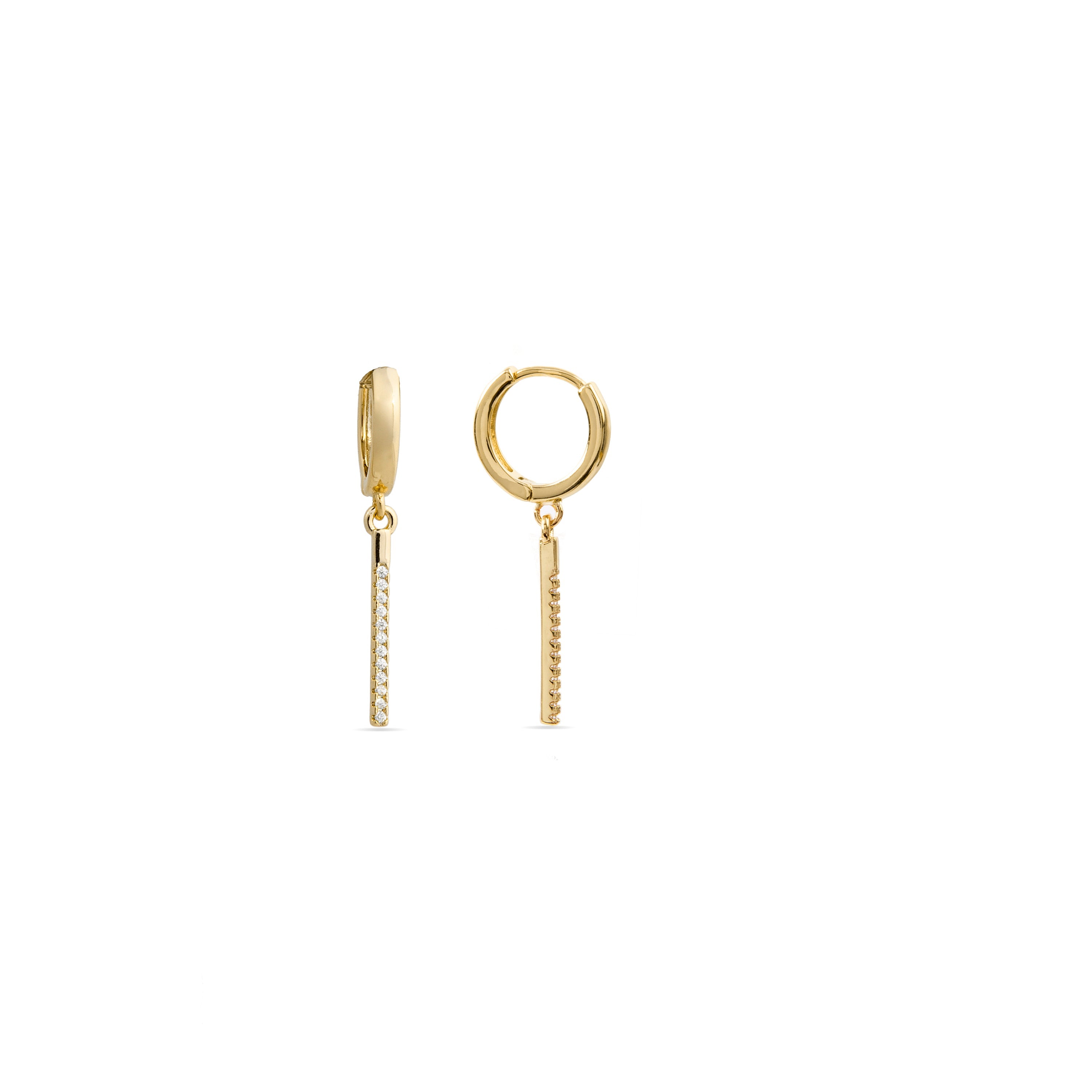 Pendientes de Circonita Brillante acabados en oro amarillo 18K - Remin