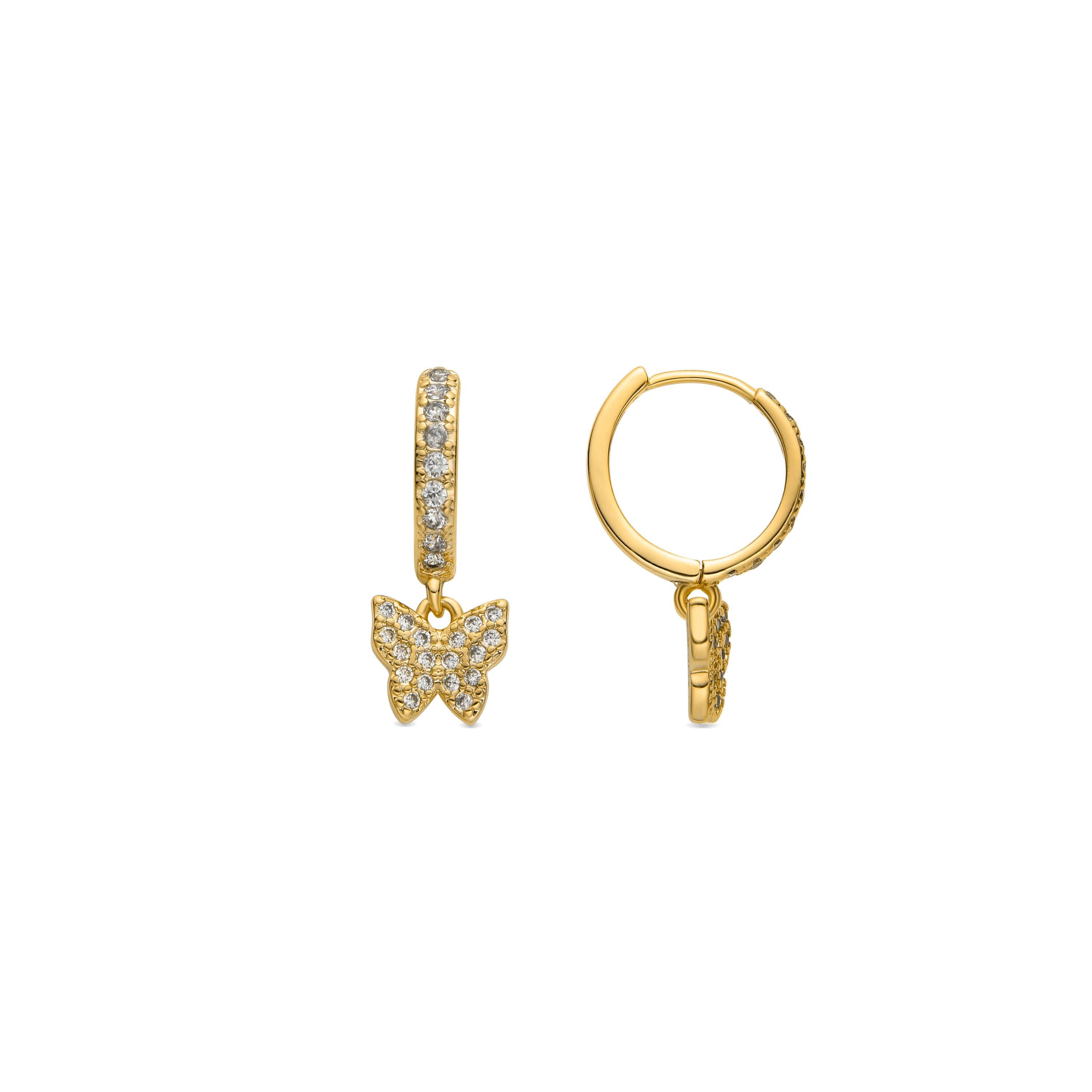 Pendientes con Circonita Brillante acabado oro 18k - Thai