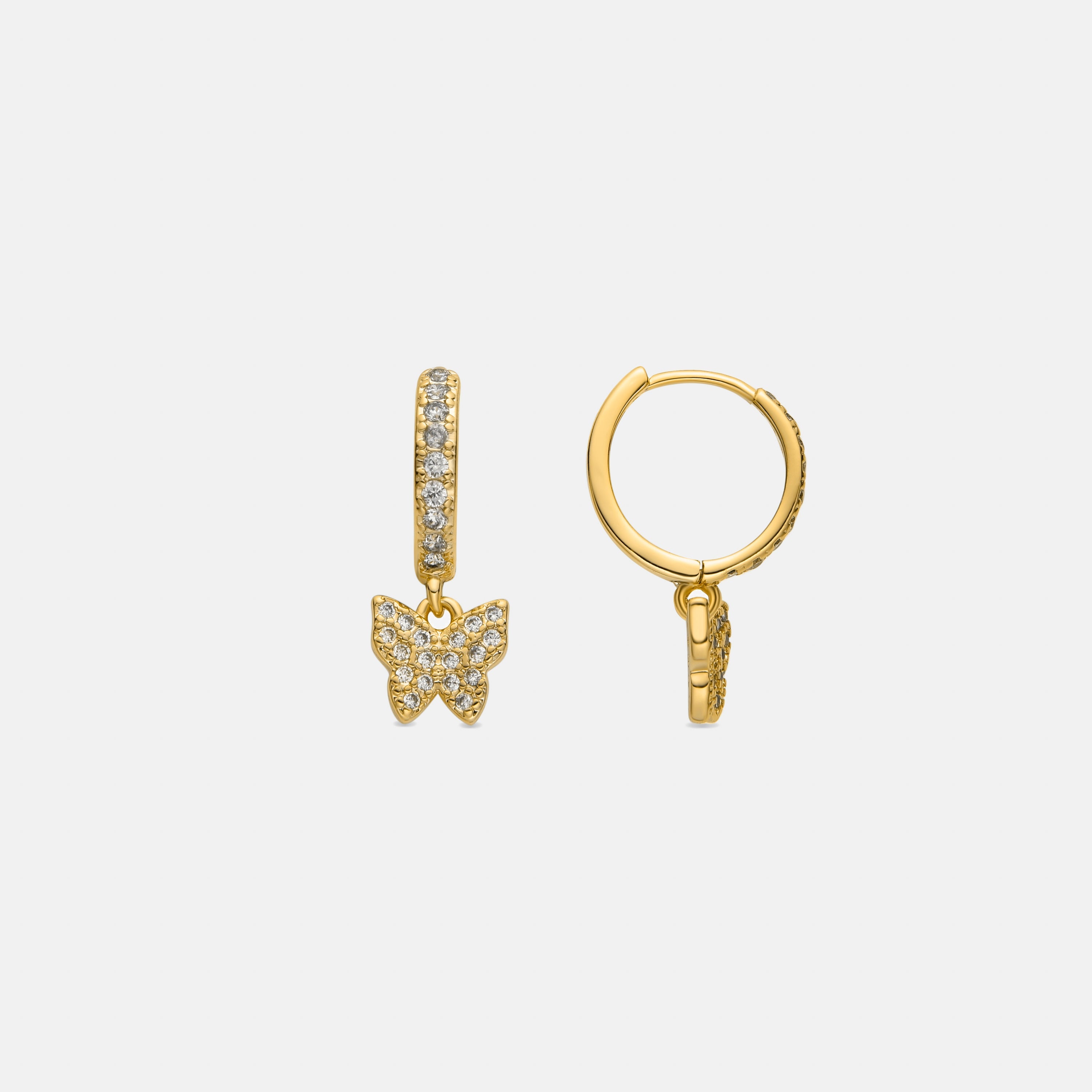 Pendientes con Circonita Brillante acabado oro 18k - Thai