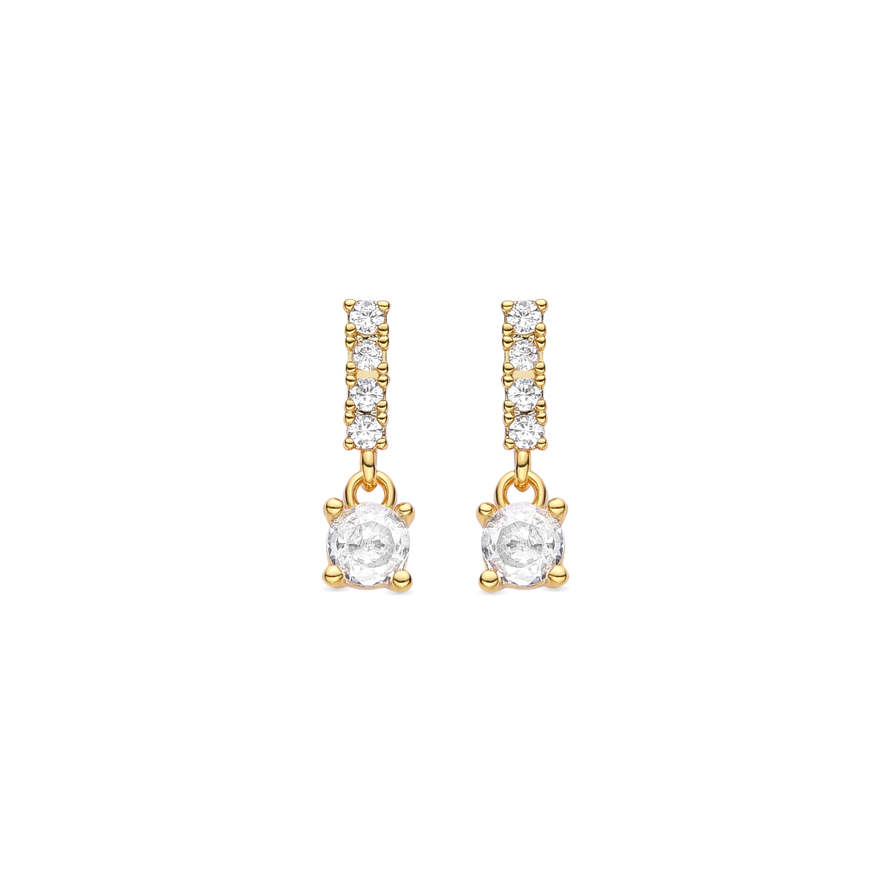 Pendientes de Circonita Brillante acabados en oro amarillo 18K - Lissha