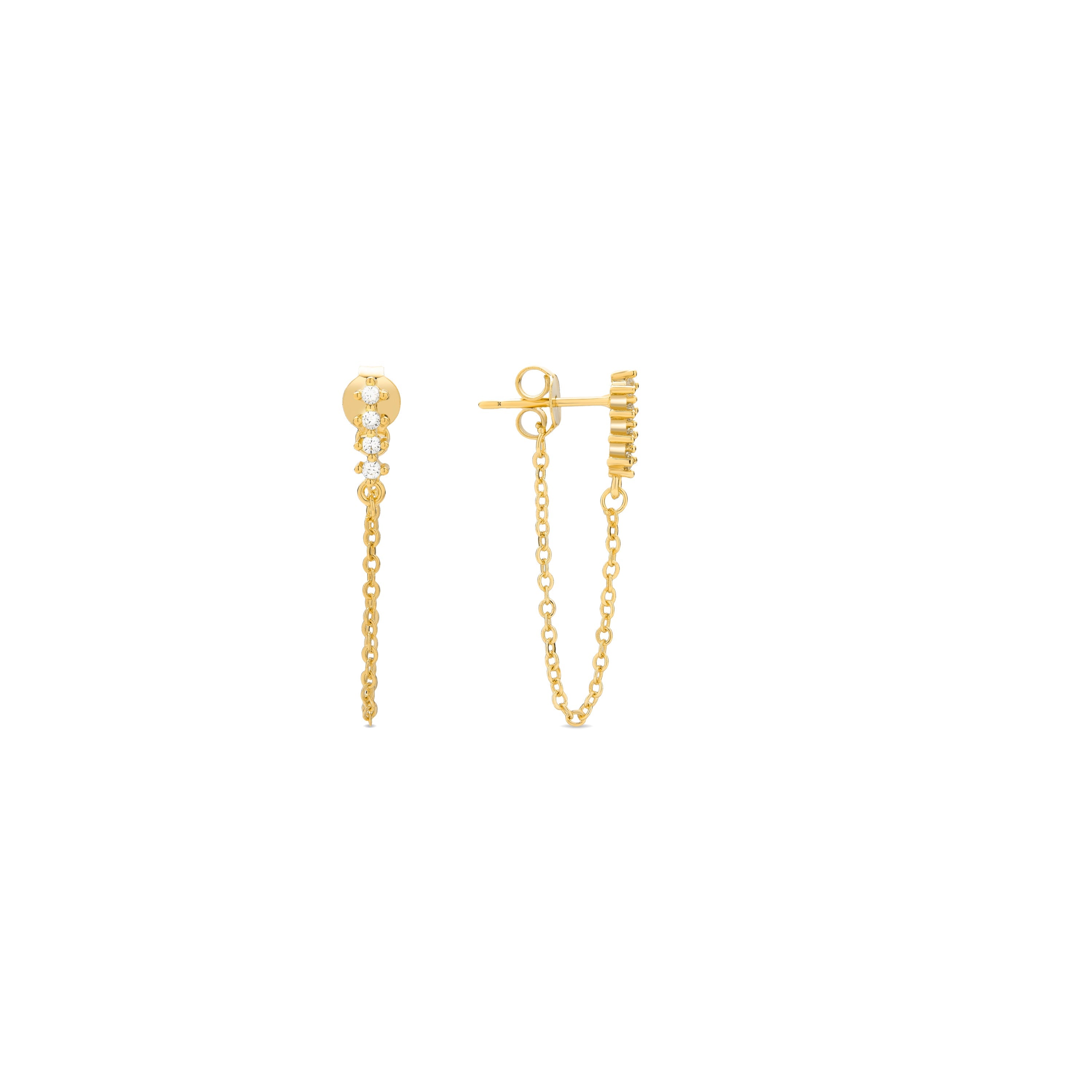 Pendientes acabados en oro amarillo 18K - Unasa