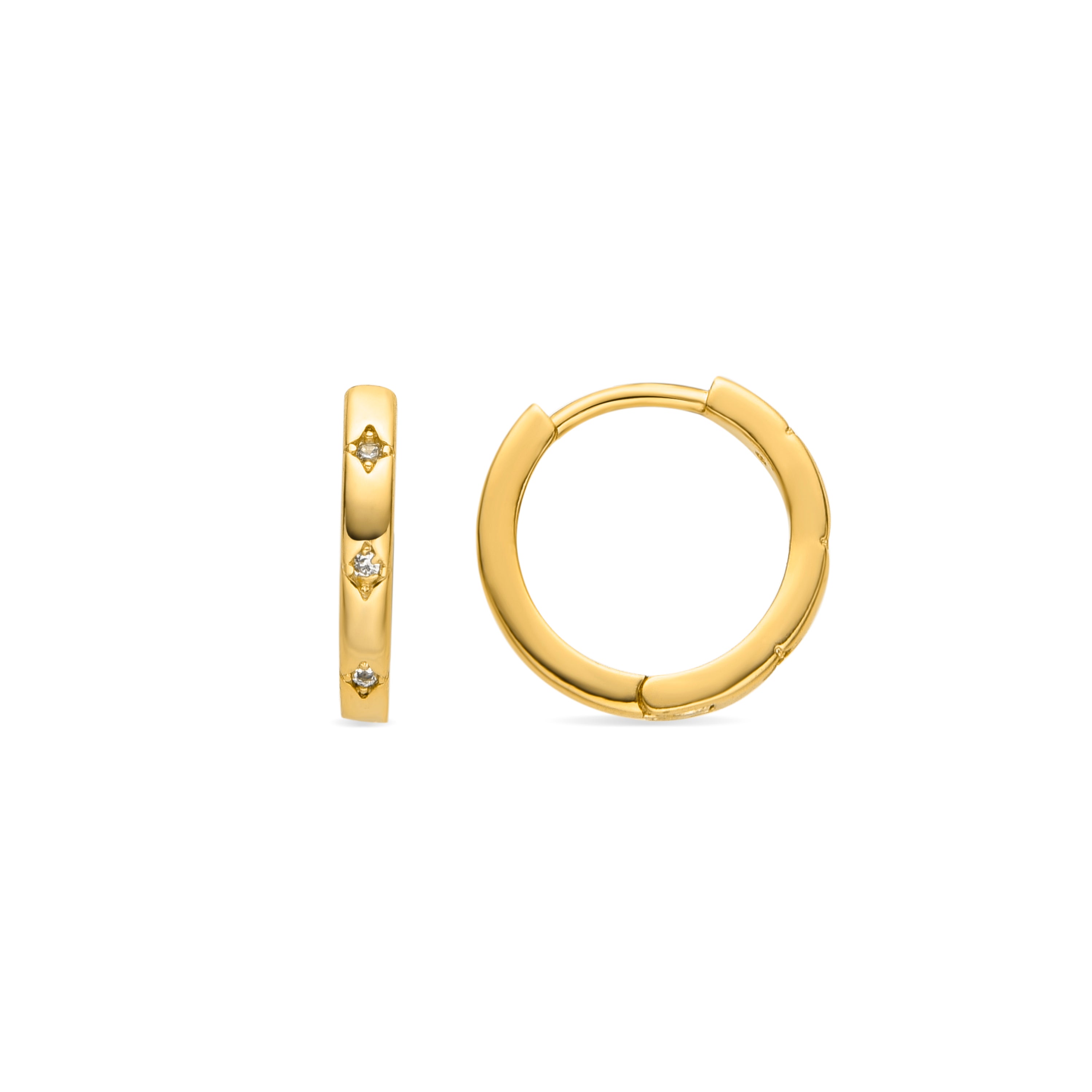 Boucles d'oreilles en zircon brillant finition or 18K - Unya