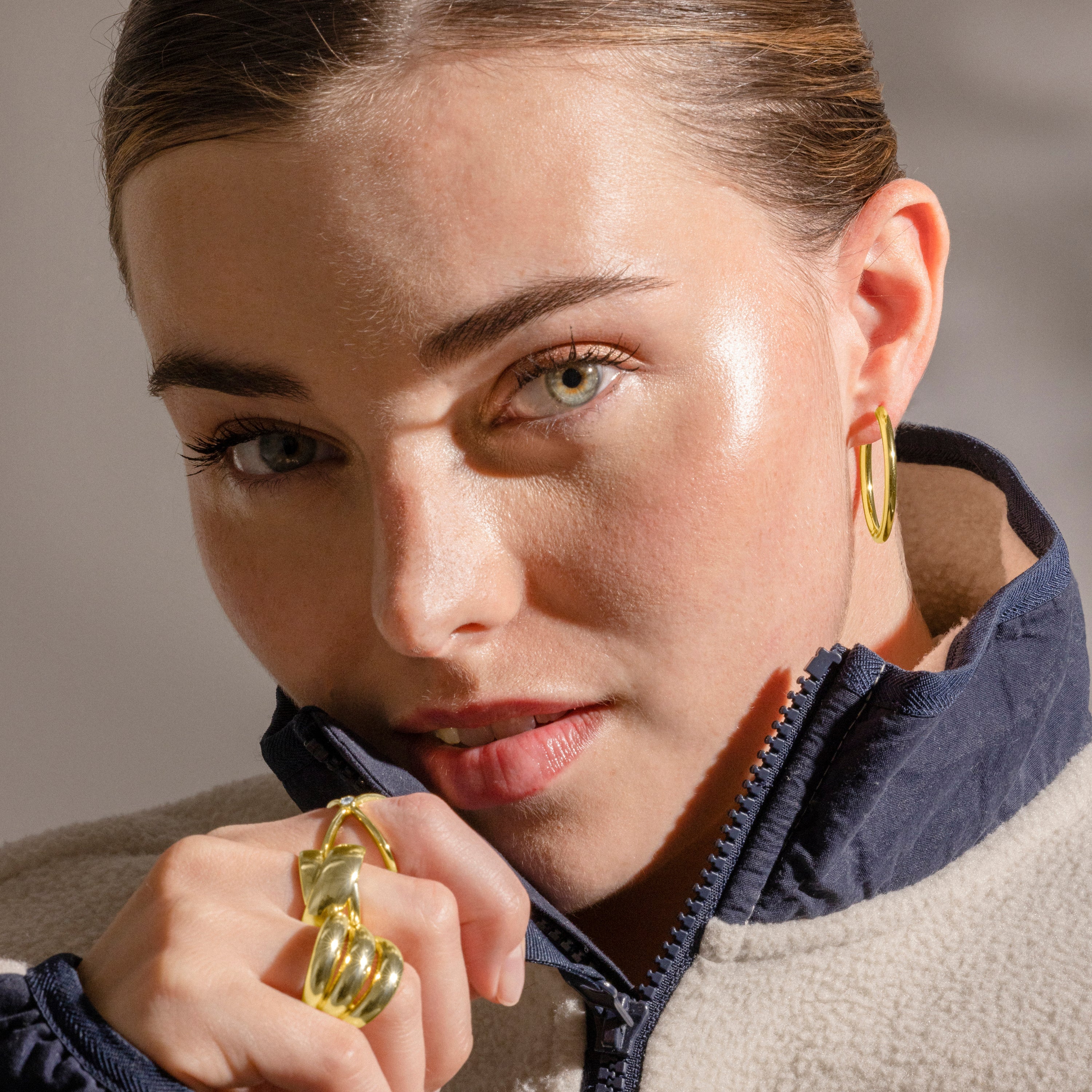 Pendientes acabado oro 18K - Carai