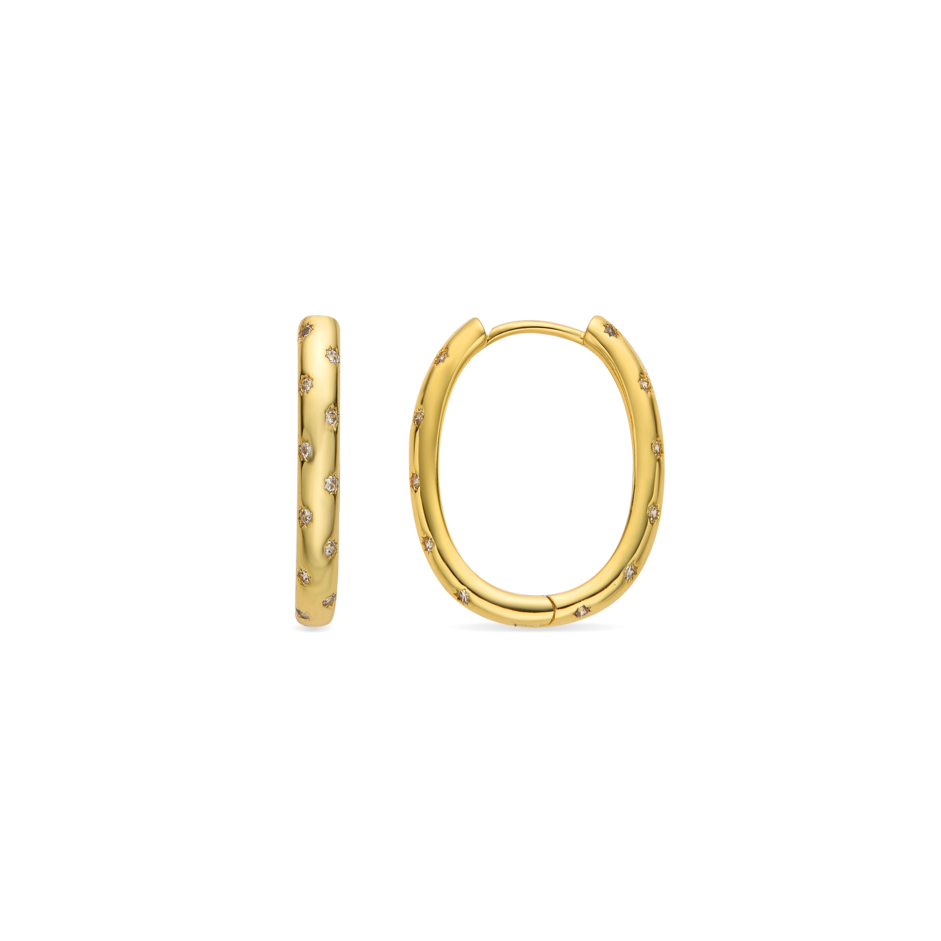 Pendientes con Circonita Brillante acabado oro 18k - Dinlah