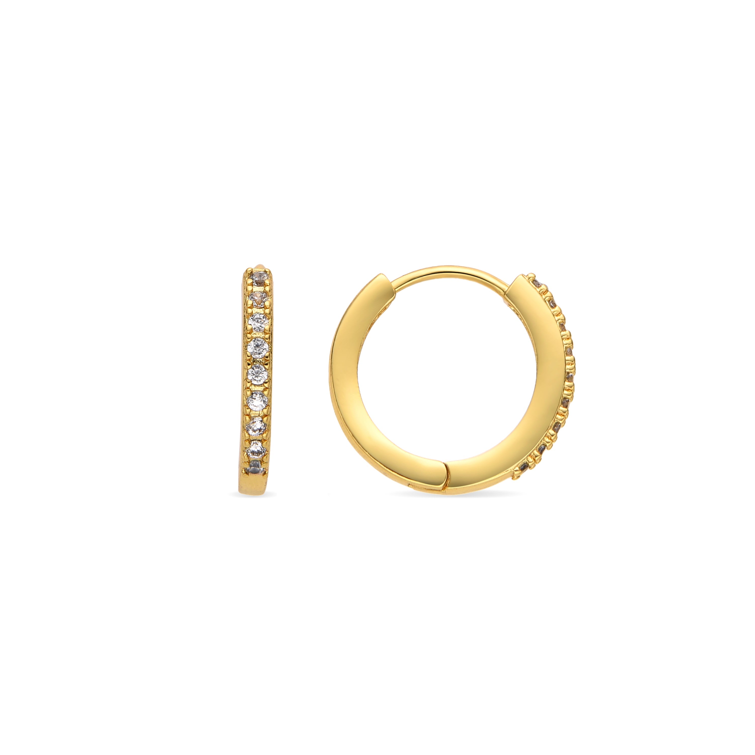 Pendientes con Circonita Brillante acabado oro 18k - Kadin