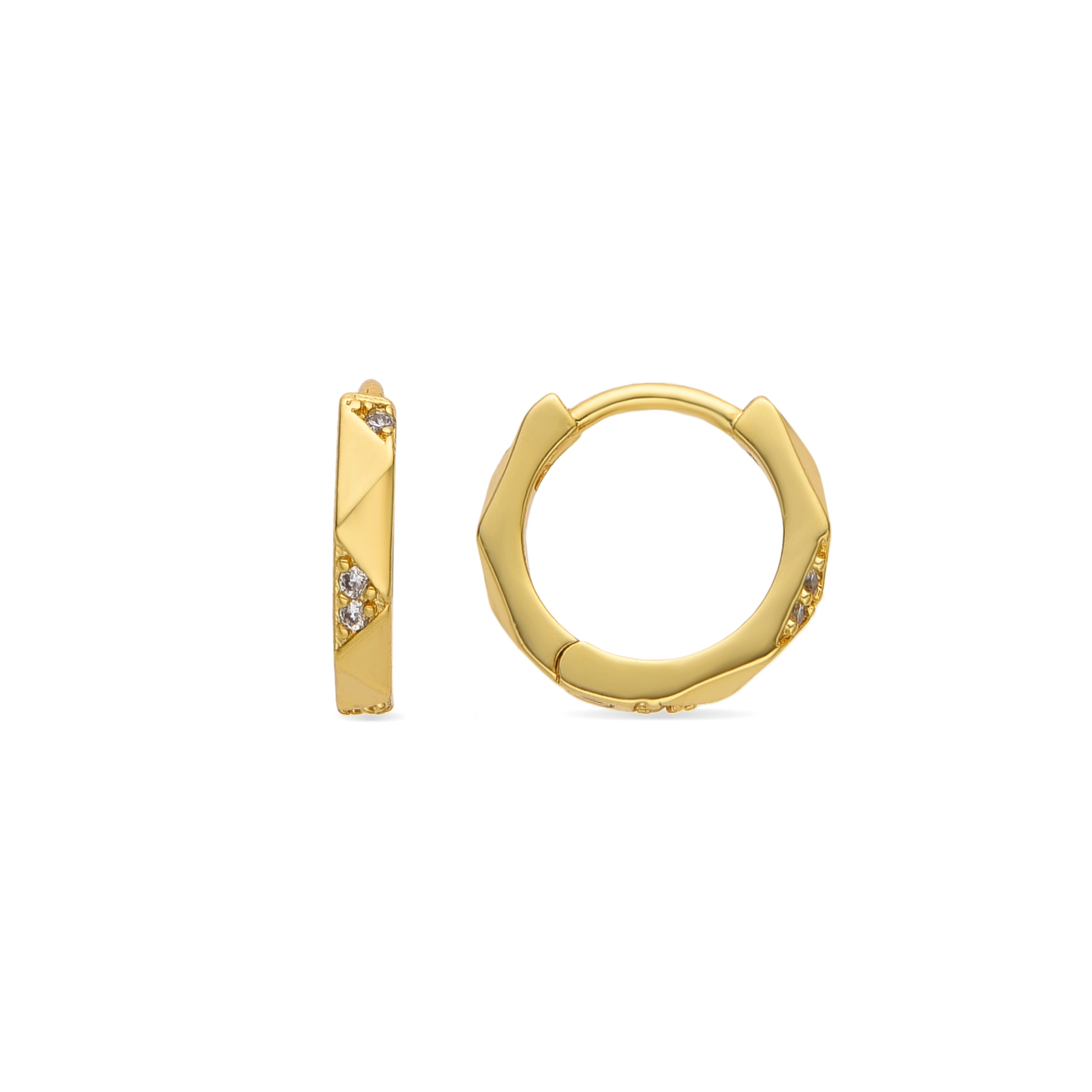 Pendientes con Circonita Brillante acabado oro 18k - Shio