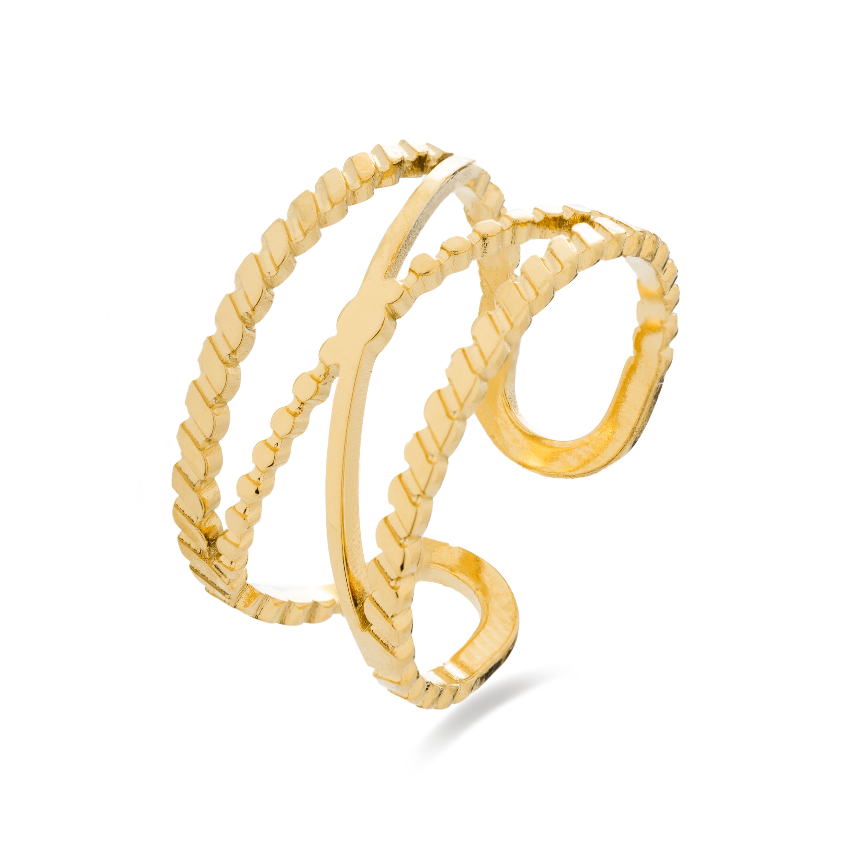 Anillo acabado en oro amarillo 18K - Eagro
