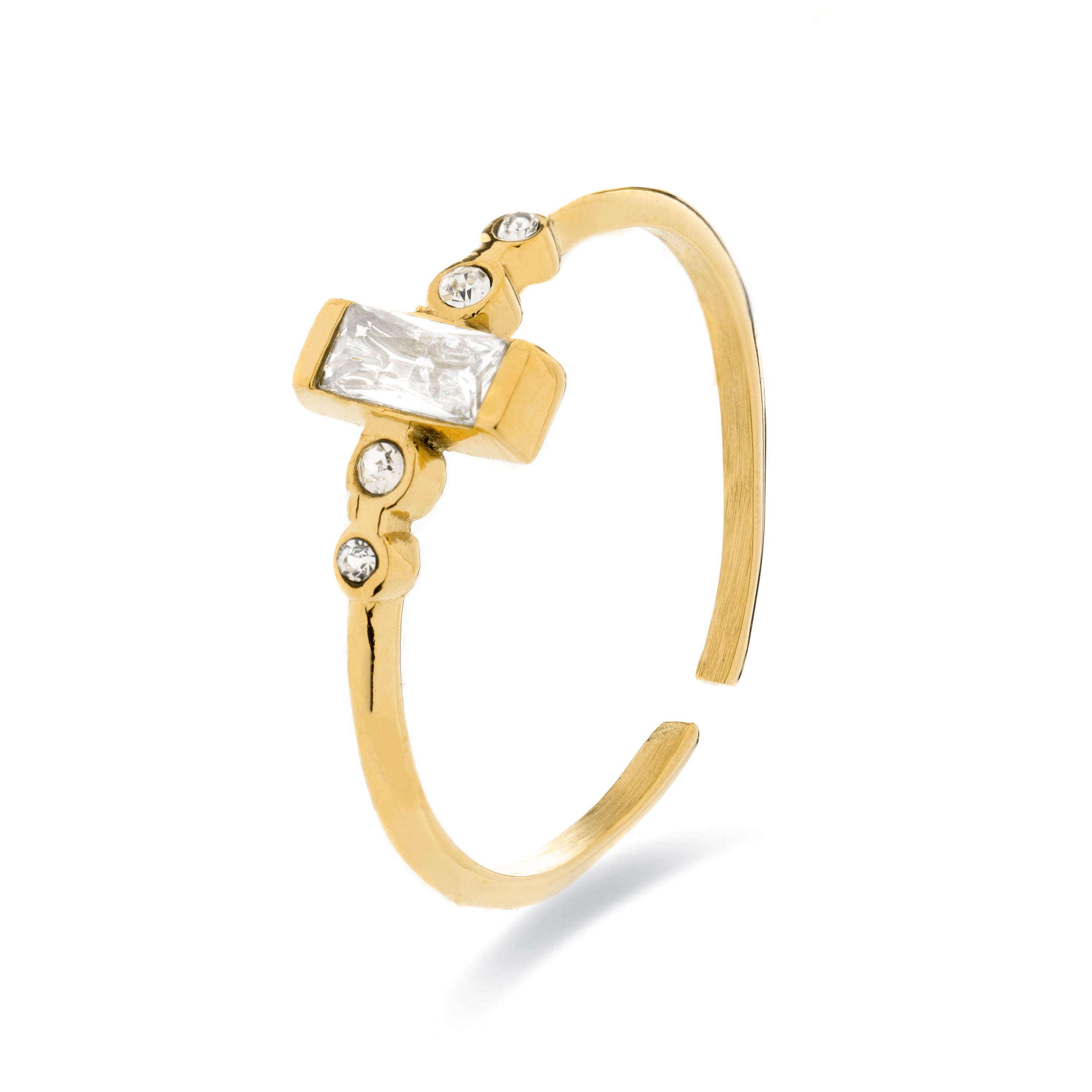 Anillo de Circonita Brillante acabado en oro amarillo 18K- Lyt