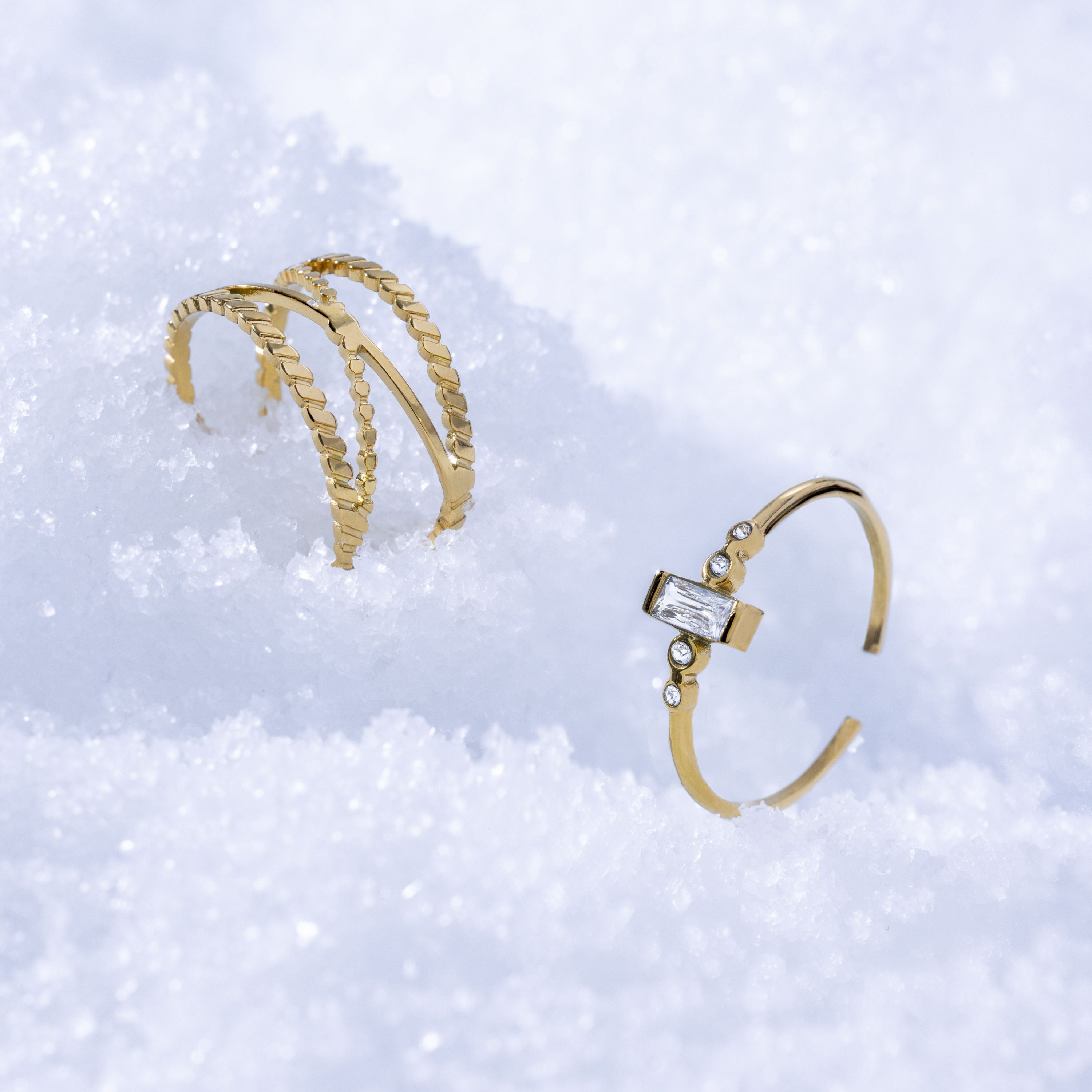 Briljant Zirconia Ring afgewerkt in 18K Geel Goud - Lyt